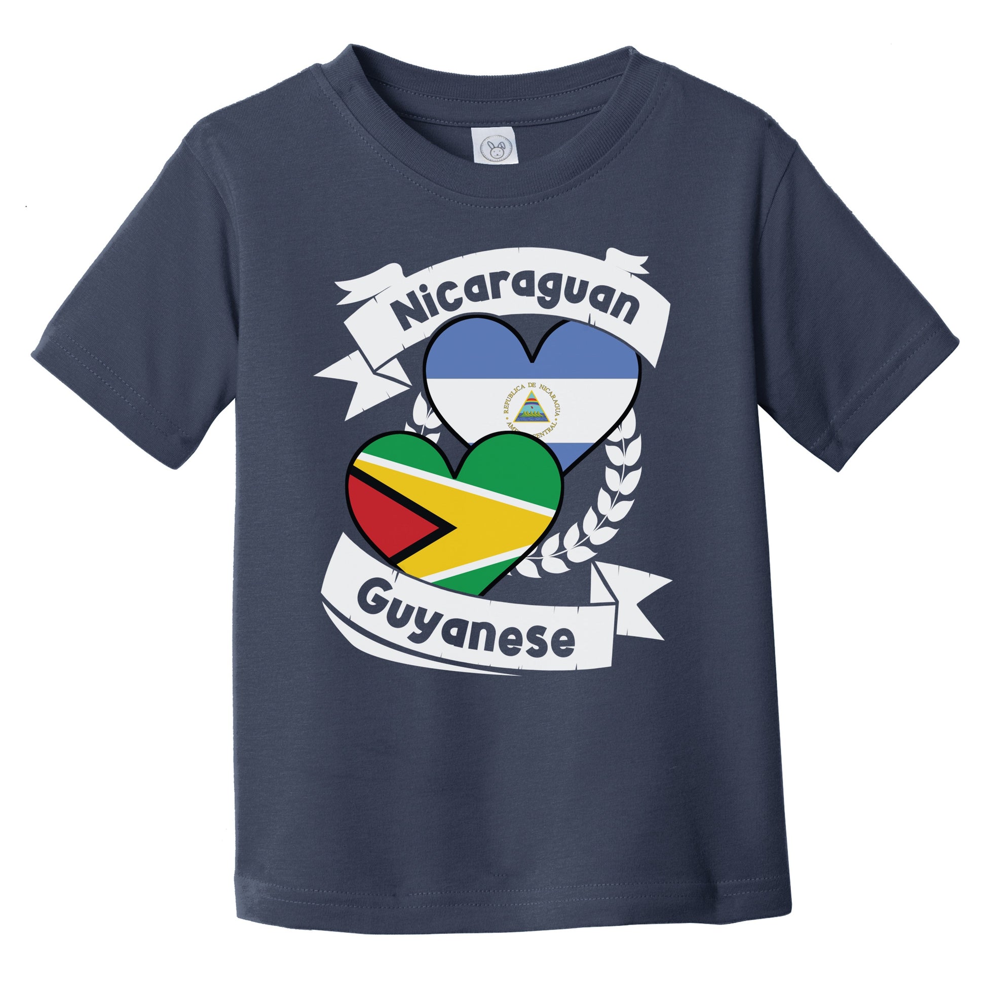 Nicaraguan Guyanese Heart Flags Nicaragua Guyana Infant Toddler T-Shirt