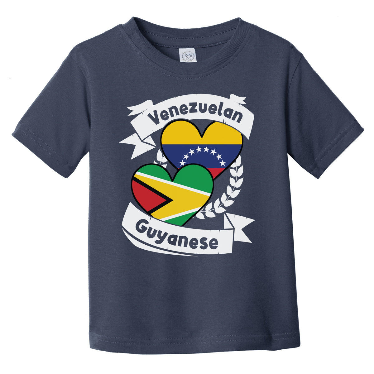Venezuelan Guyanese Heart Flags Venezuela Guyana Infant Toddler T-Shirt