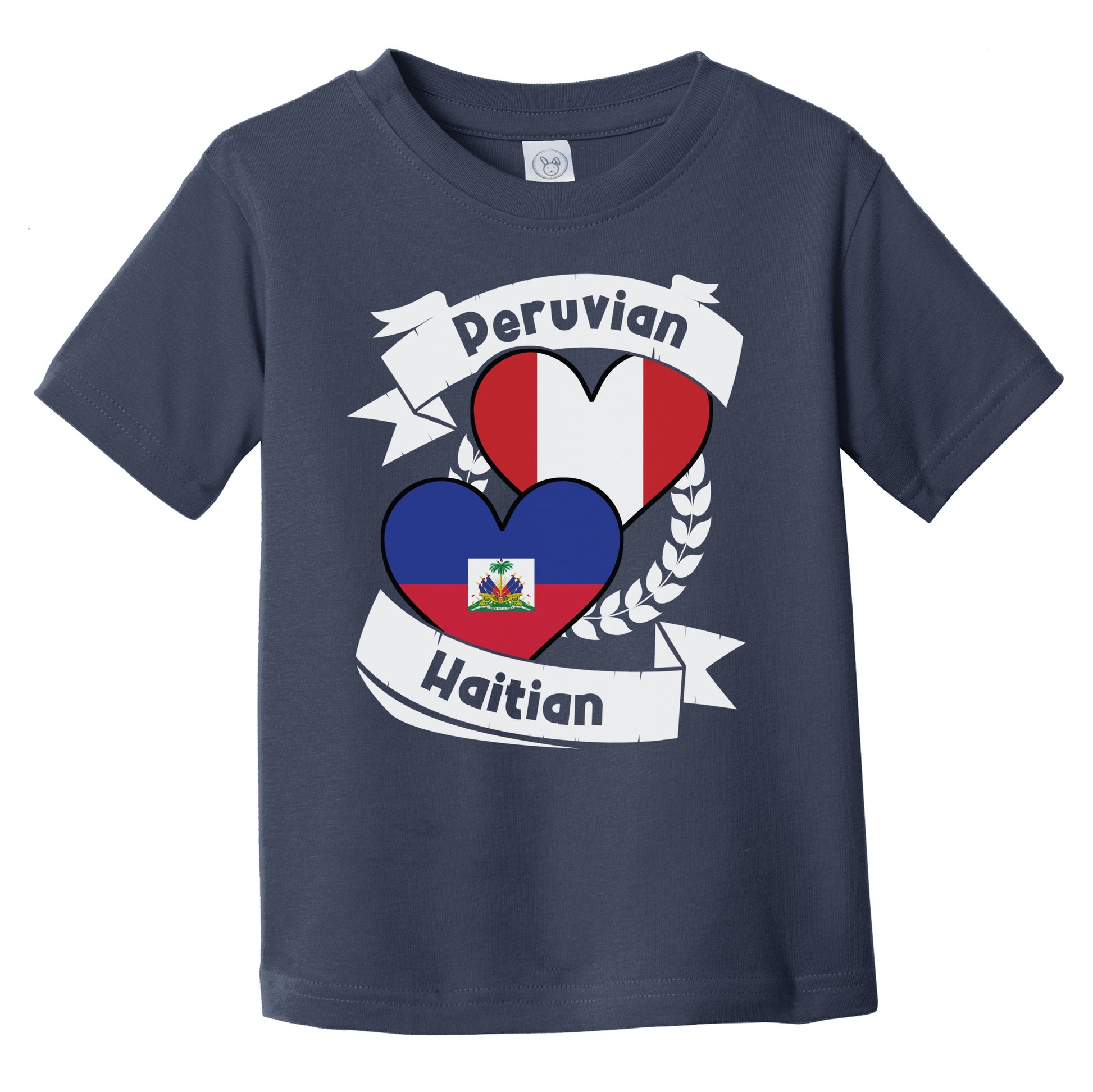 Peruvian Haitian Heart Flags Peru Haiti Infant Toddler T-Shirt