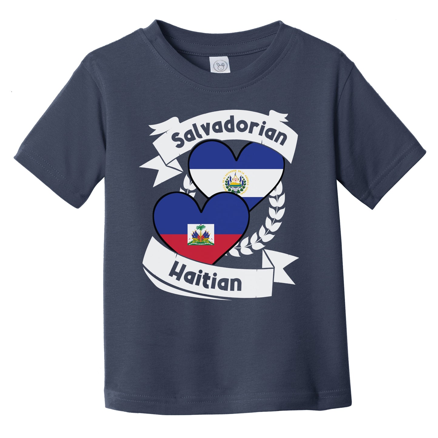 Salvadorian Haitian Heart Flags El Salvador Haiti Infant Toddler T-Shirt