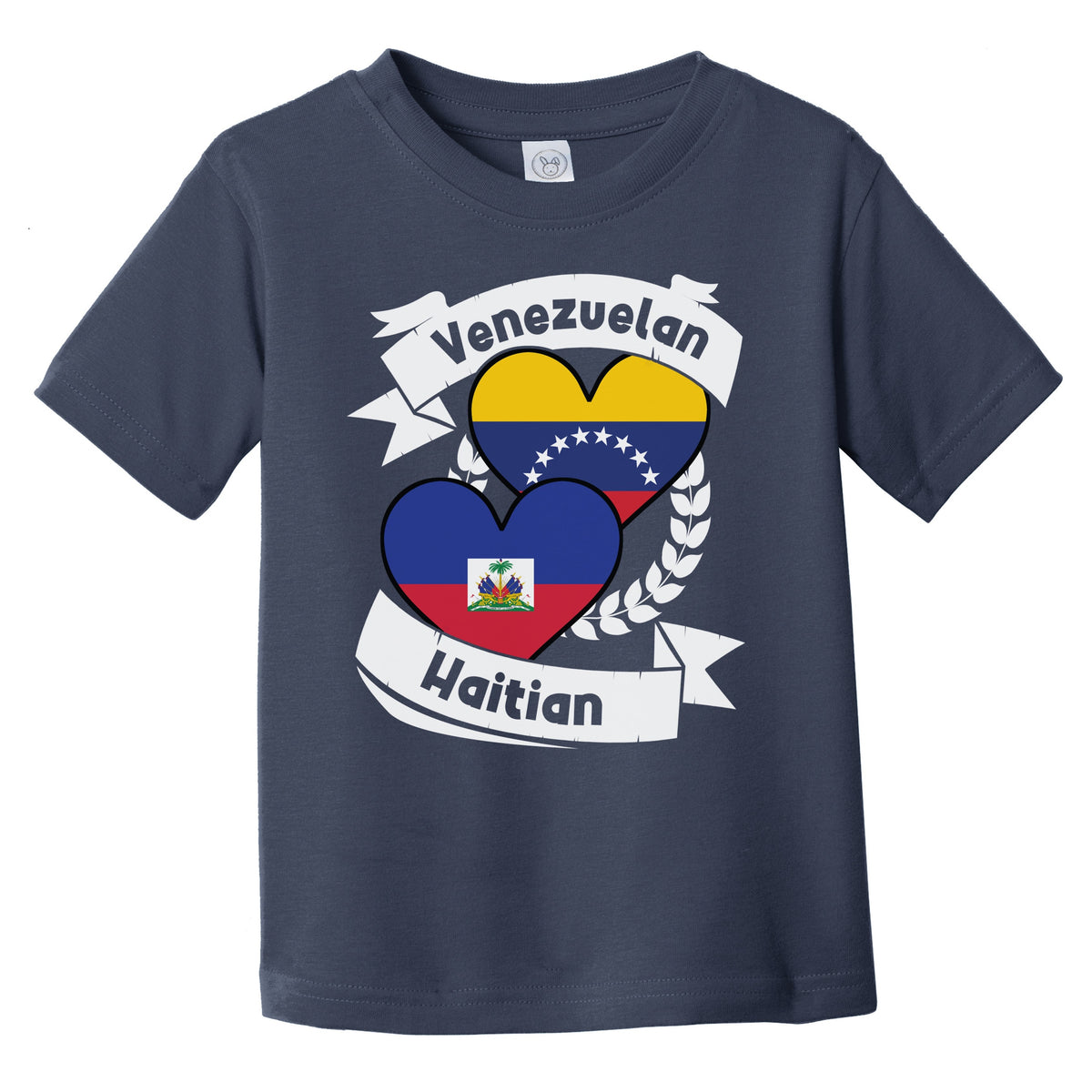 Venezuelan Haitian Heart Flags Venezuela Haiti Infant Toddler T-Shirt