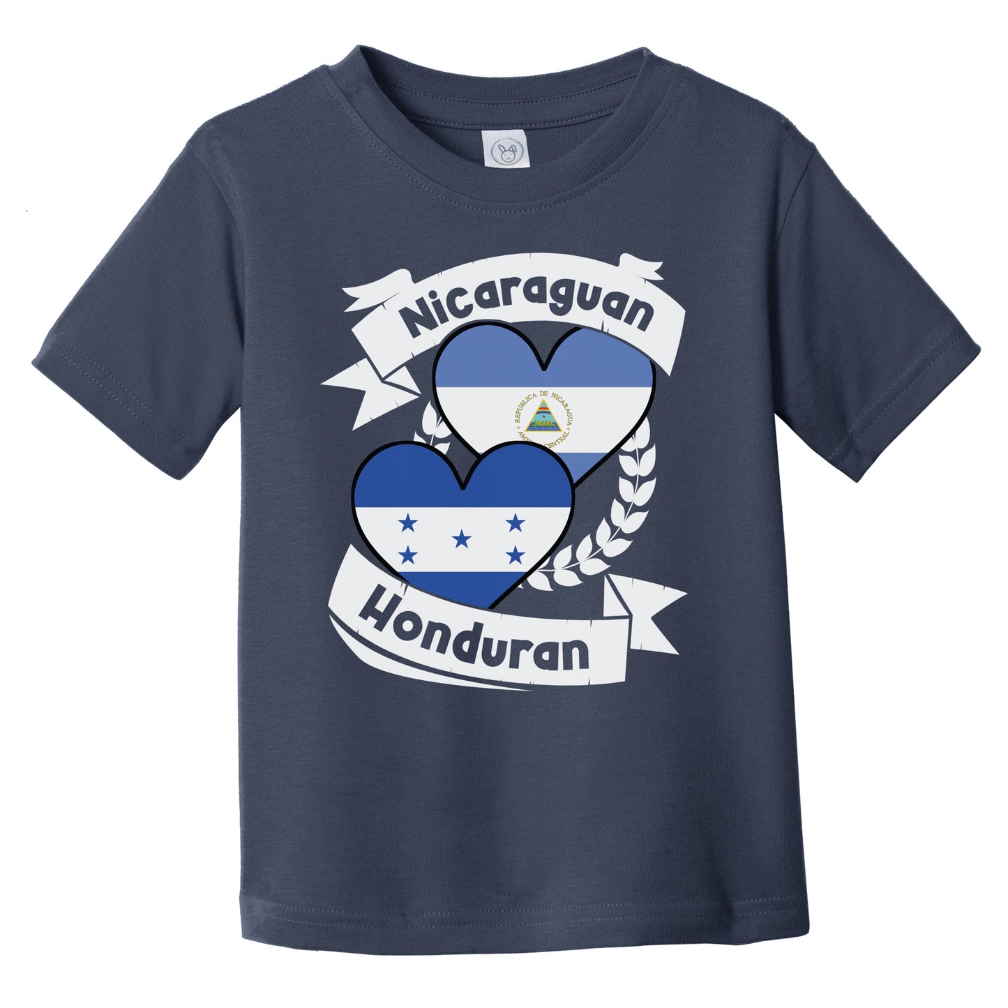 Nicaraguan Honduran Heart Flags Nicaragua Honduras Infant Toddler T-Shirt