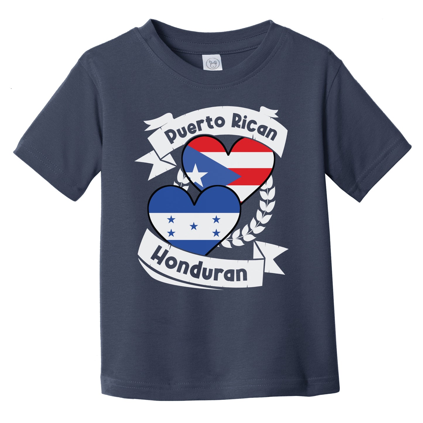 Puerto Rican Honduran Heart Flags Puerto Rico Honduras Infant Toddler T-Shirt