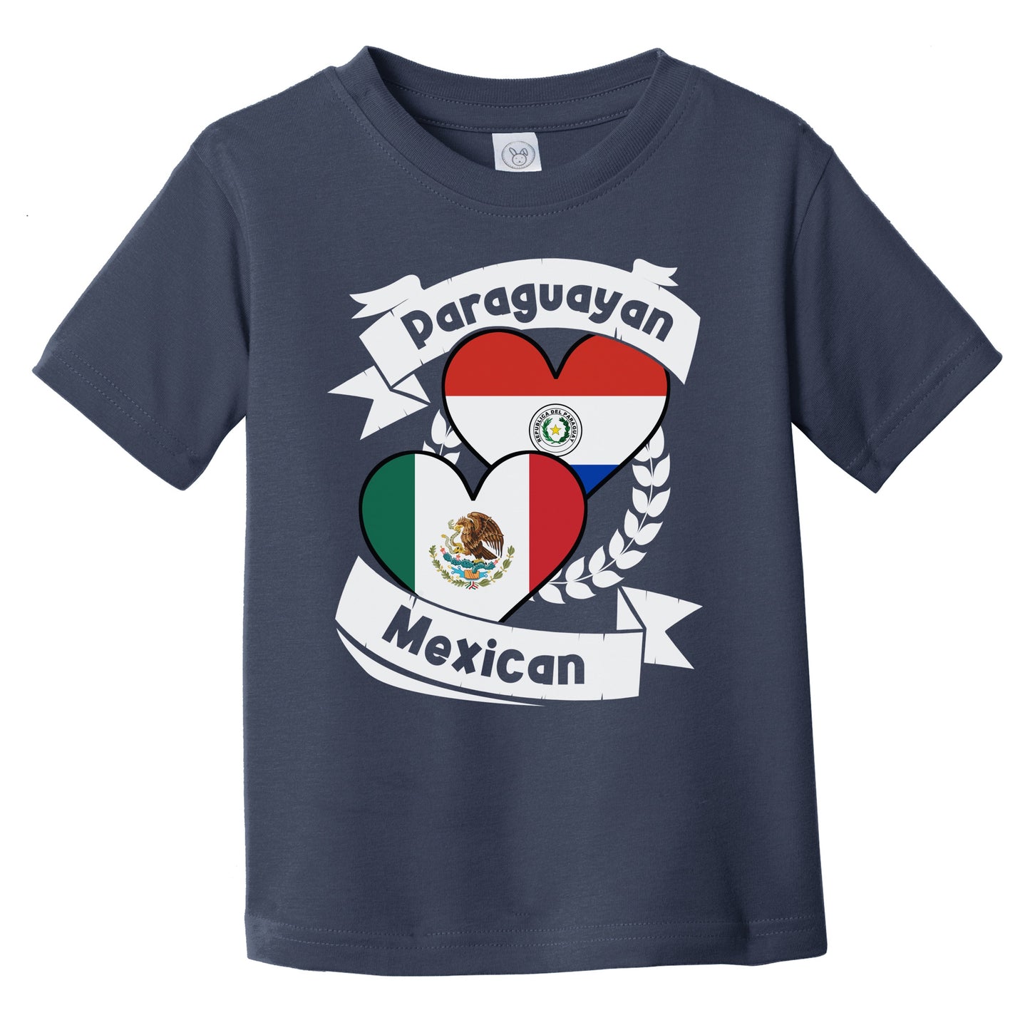 Paraguayan Mexican Heart Flags Paraguay Mexico Infant Toddler T-Shirt