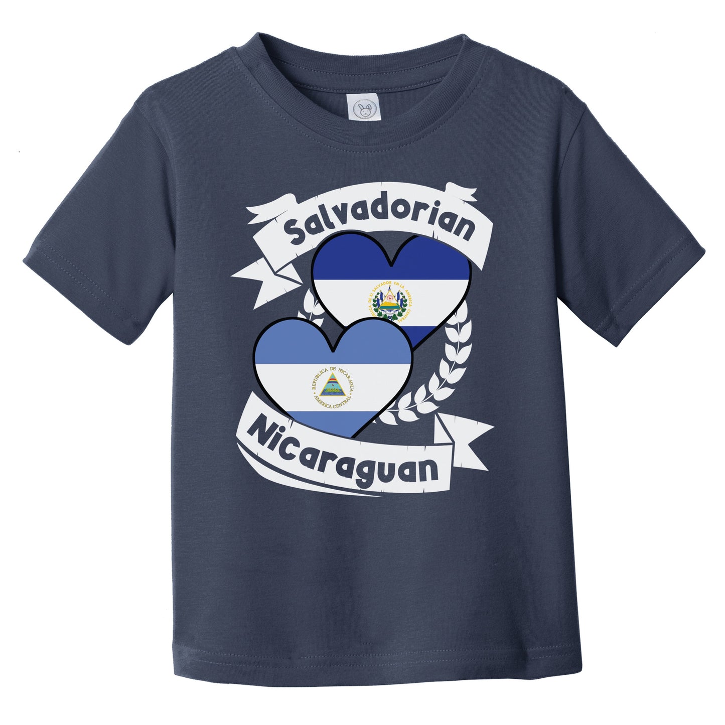 Salvadorian Nicaraguan Heart Flags El Salvador Nicaragua Infant Toddler T-Shirt