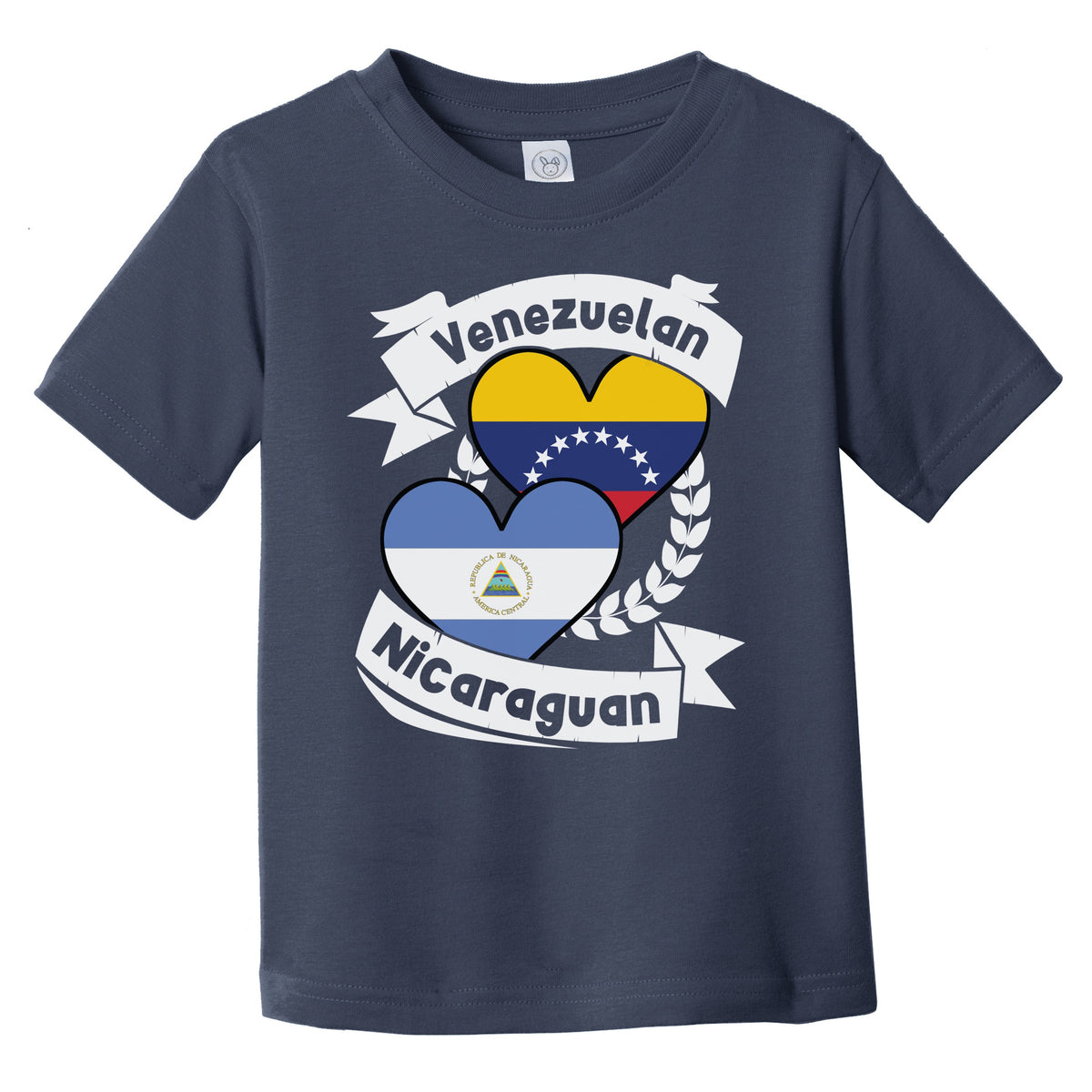 Venezuelan Nicaraguan Heart Flags Venezuela Nicaragua Infant Toddler T-Shirt