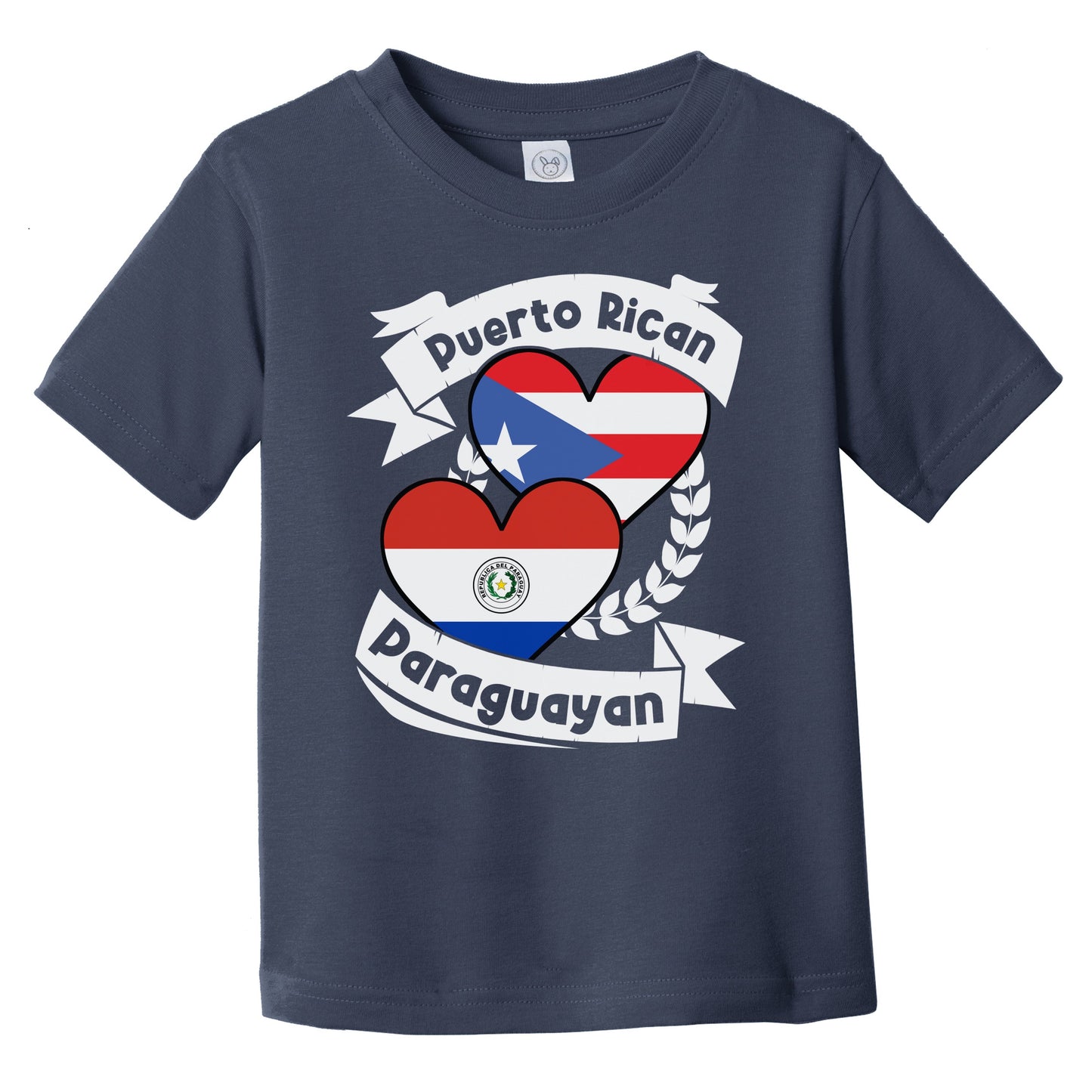 Puerto Rican Paraguayan Heart Flags Puerto Rico Paraguay Infant Toddler T-Shirt