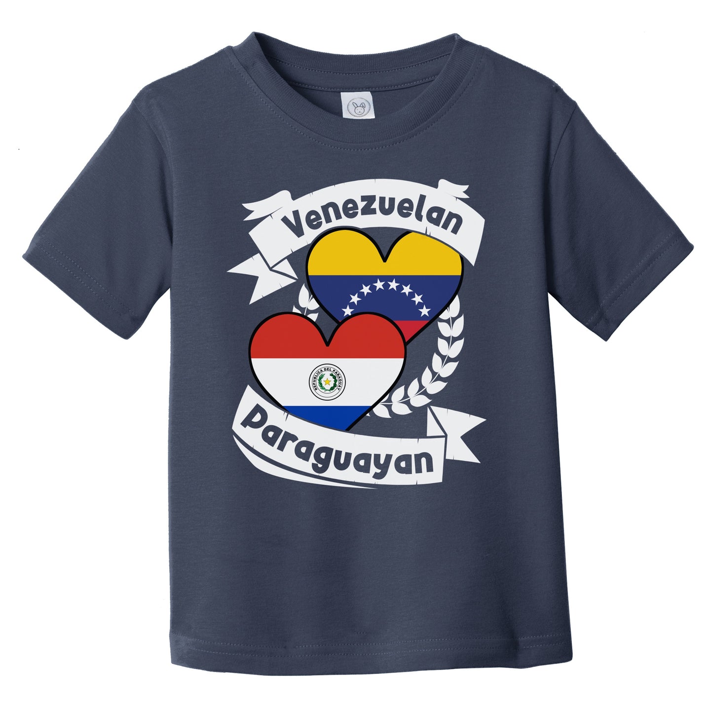 Venezuelan Paraguayan Heart Flags Venezuela Paraguay Infant Toddler T-Shirt
