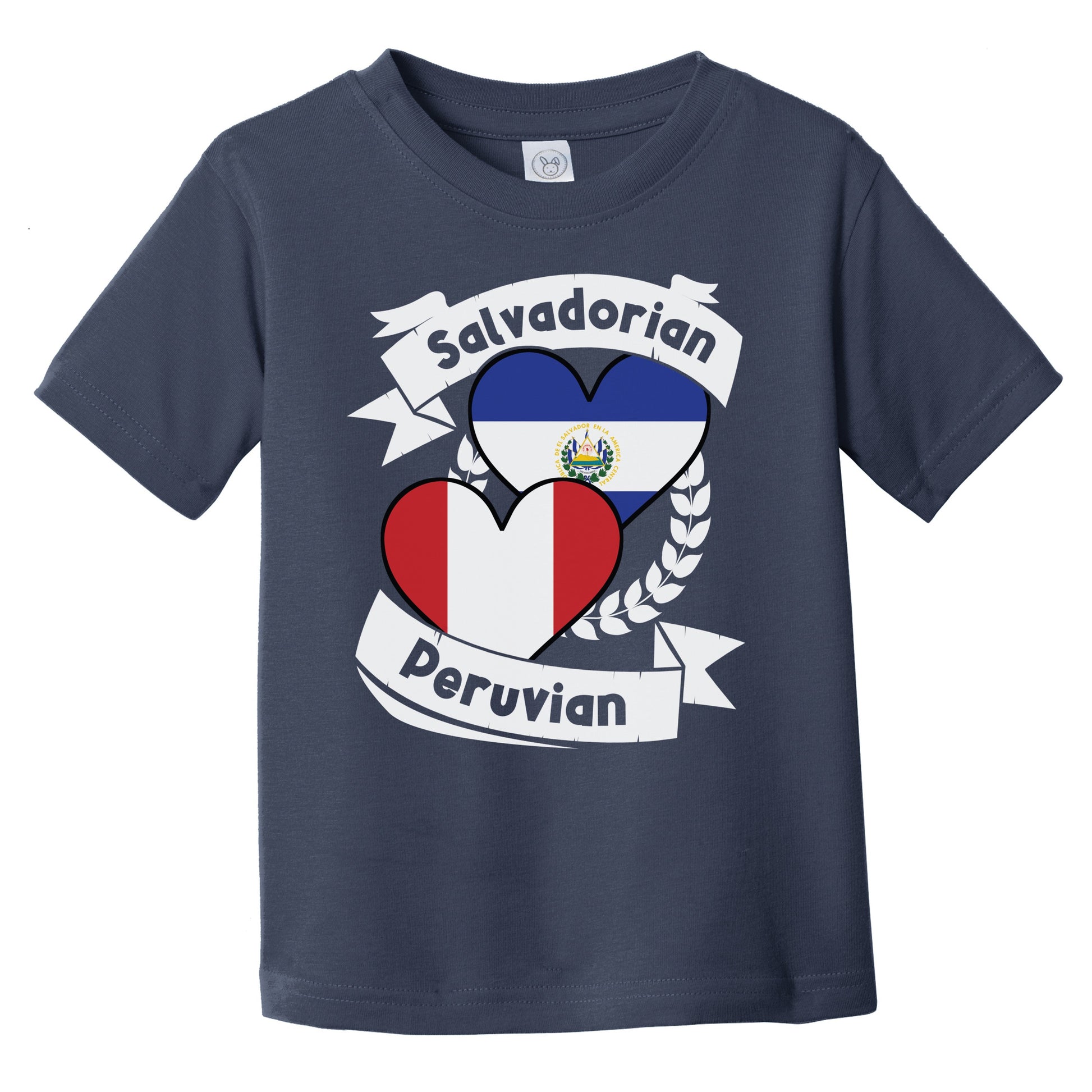 Salvadorian Peruvian Heart Flags El Salvador Peru Infant Toddler T-Shirt