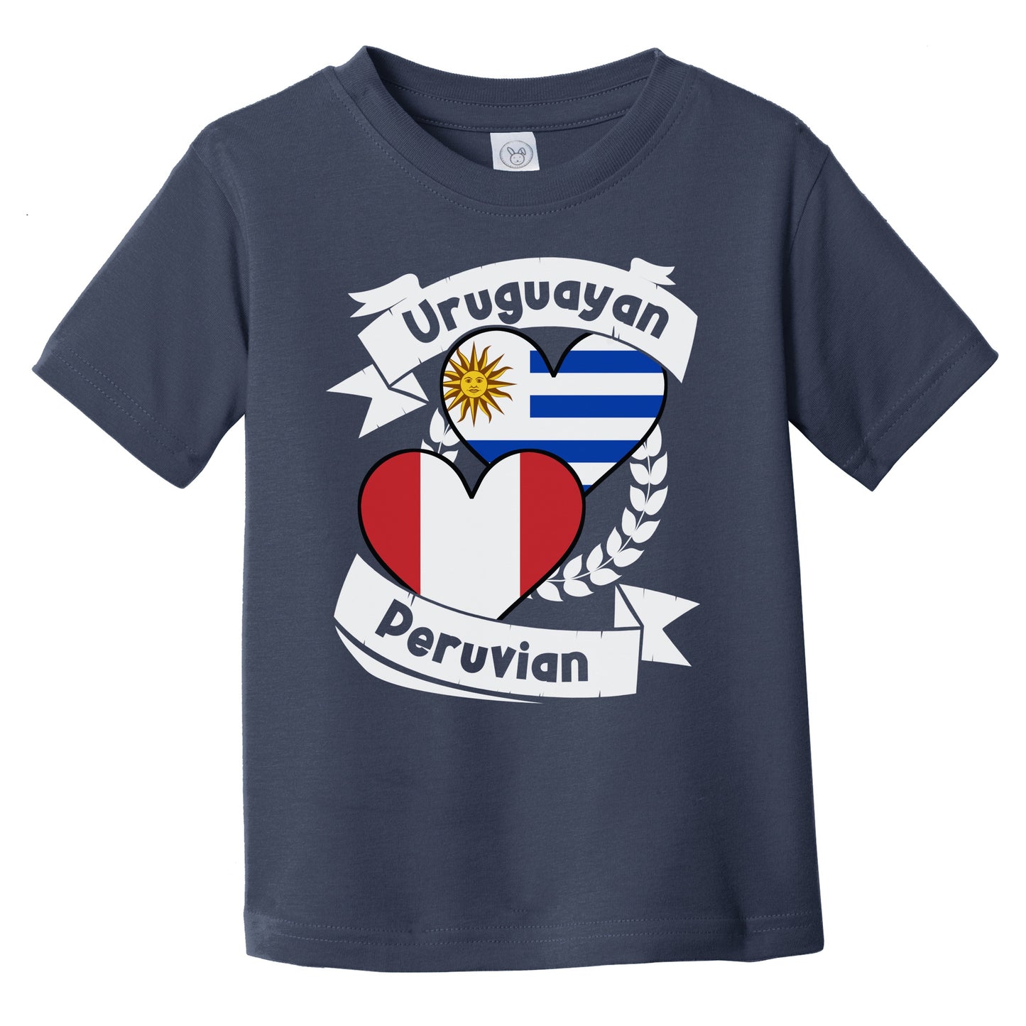 Uruguayan Peruvian Heart Flags Uruguay Peru Infant Toddler T-Shirt
