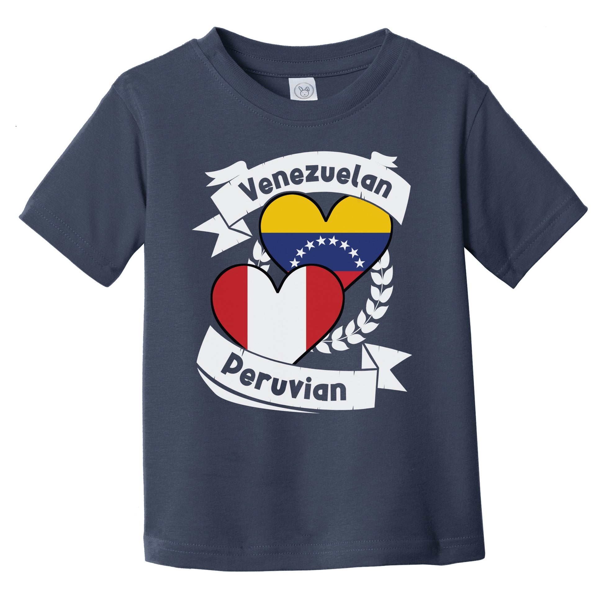 Venezuelan Peruvian Heart Flags Venezuela Peru Infant Toddler T-Shirt