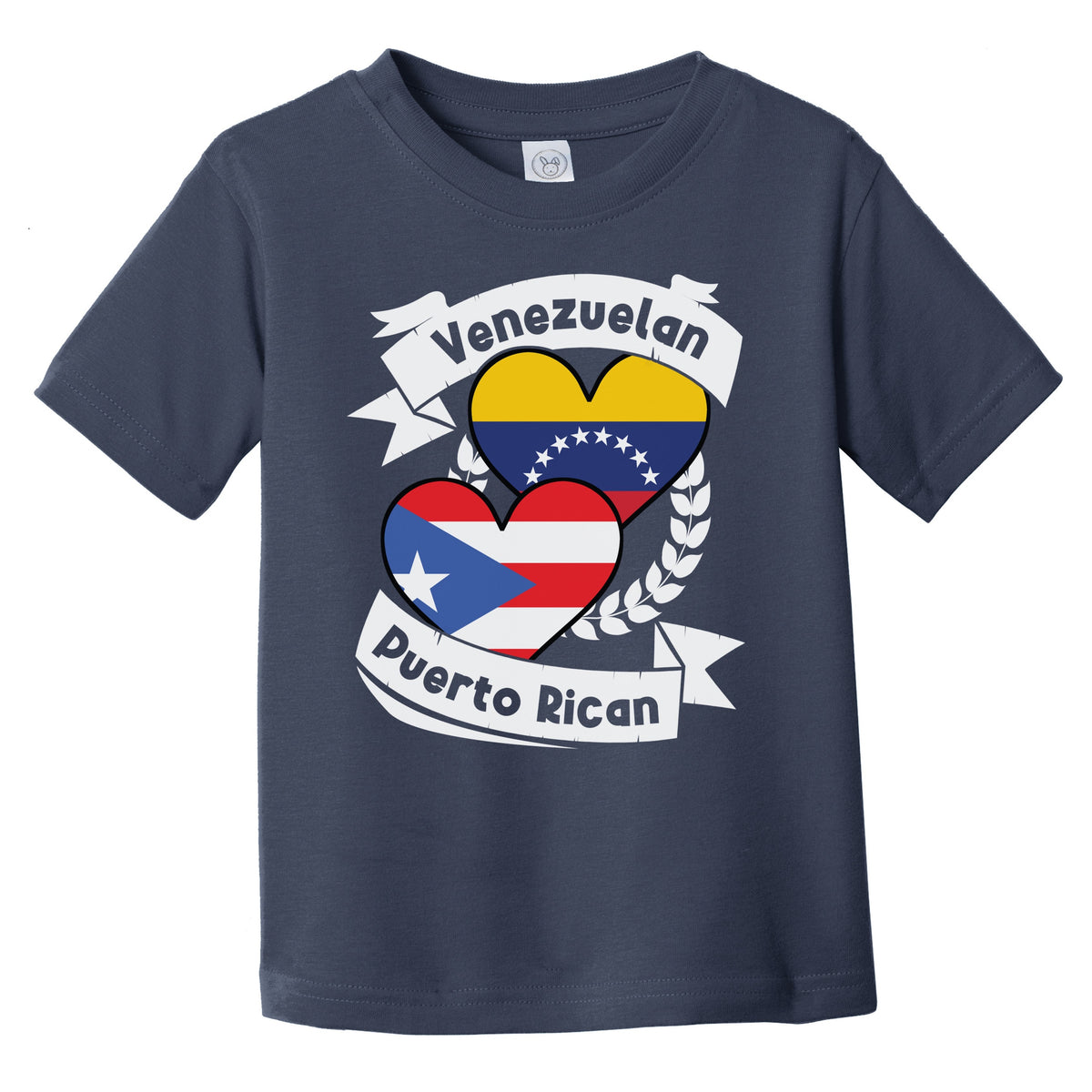 Venezuelan Puerto Rican Heart Flags Venezuela Puerto Rico Infant Toddler T-Shirt