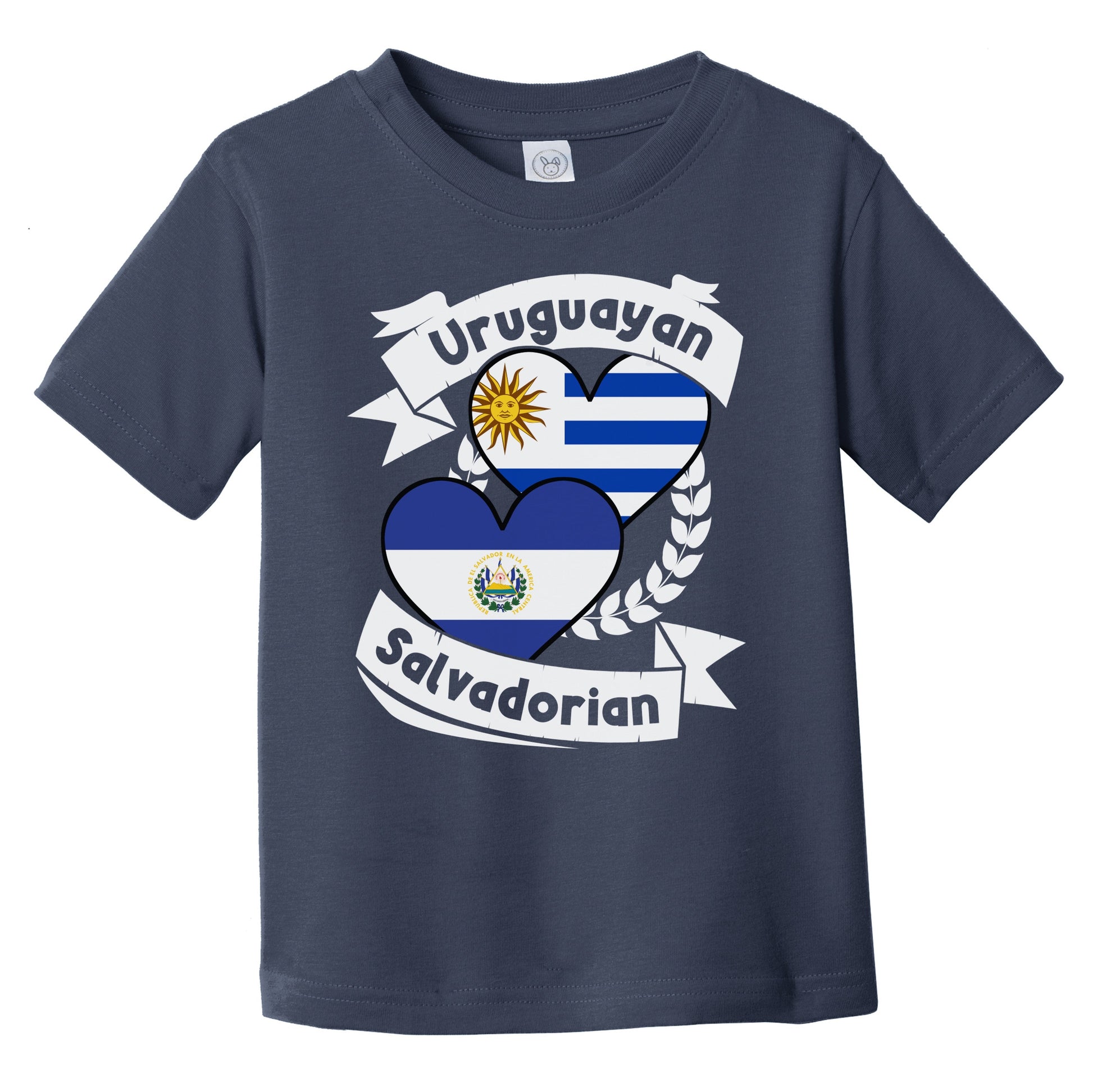 Uruguayan Salvadorian Heart Flags Uruguay El Salvador Infant Toddler T-Shirt