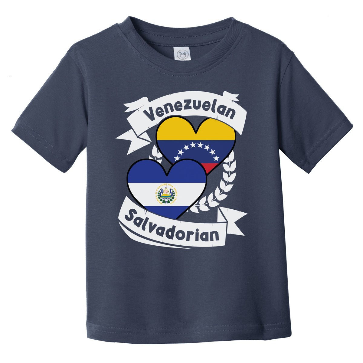 Venezuelan Salvadorian Heart Flags Venezuela El Salvador Infant Toddler T-Shirt