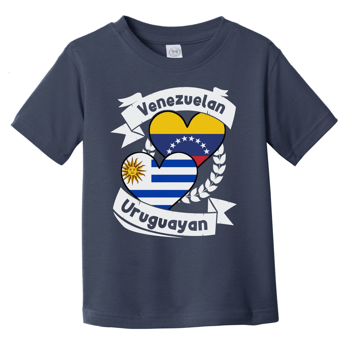 Venezuelan Uruguayan Heart Flags Venezuela Uruguay Infant Toddler T-Shirt