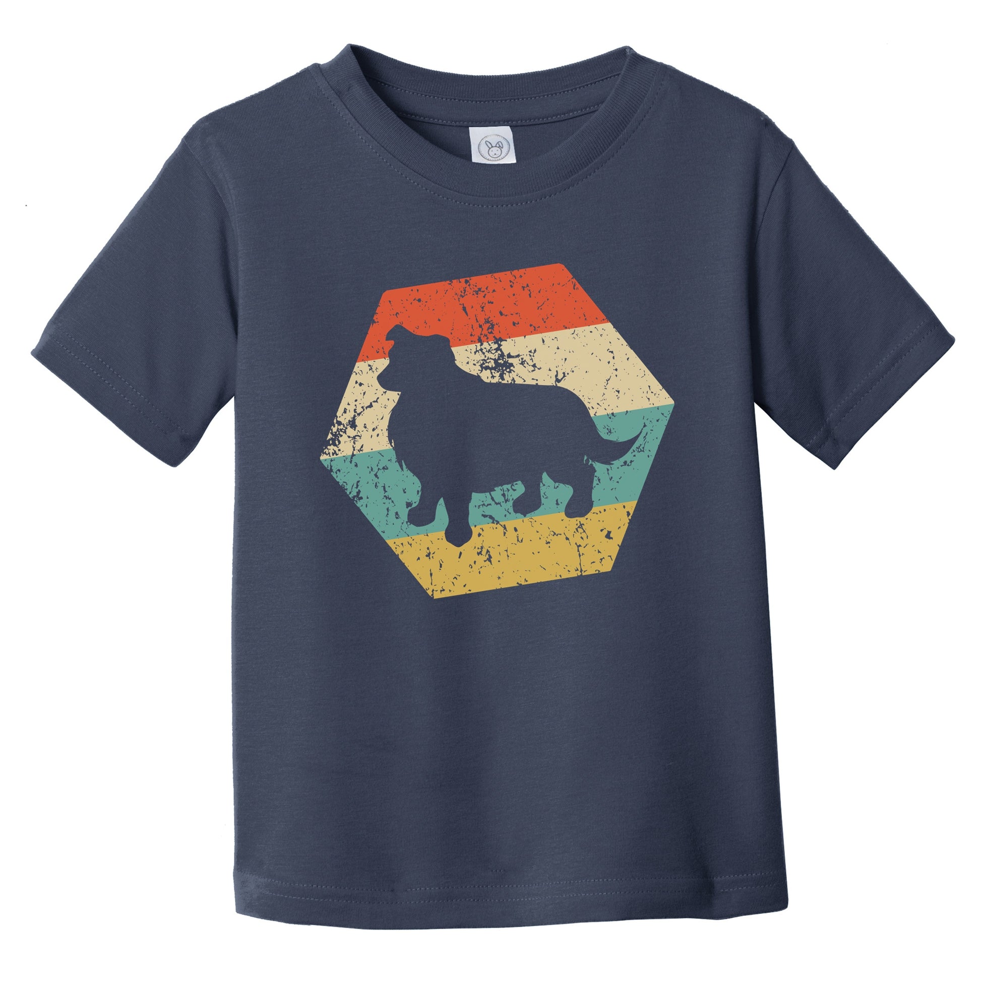 Australian Shepherd Dog Breed Retro Distressed Hexagon Infant Toddler T-Shirt