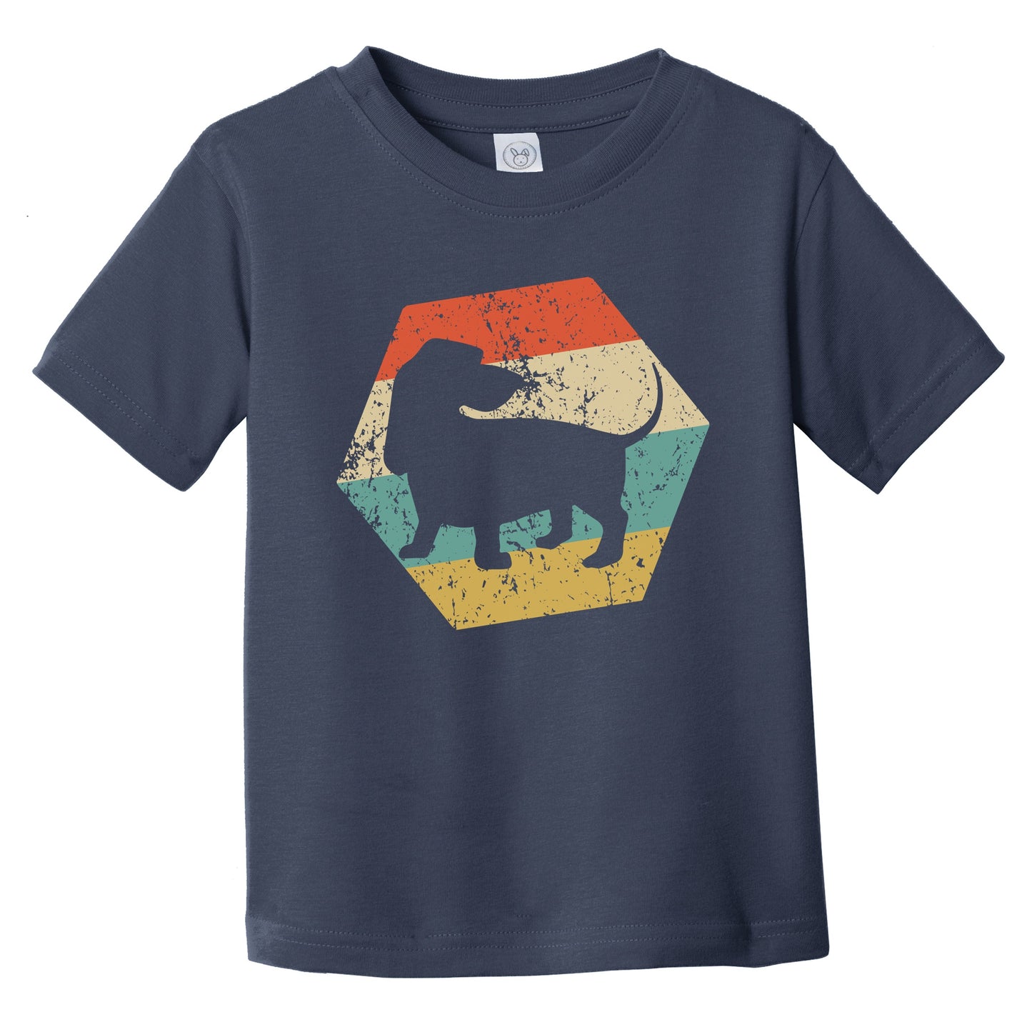 Basset Hound Dog Breed Retro Distressed Hexagon Infant Toddler T-Shirt