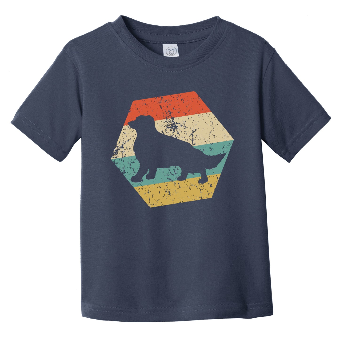 Border Collie Dog Breed Retro Distressed Hexagon Infant Toddler T-Shirt