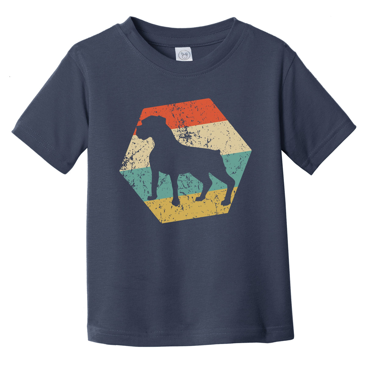 Boxer Dog Breed Retro Distressed Hexagon Infant Toddler T-Shirt