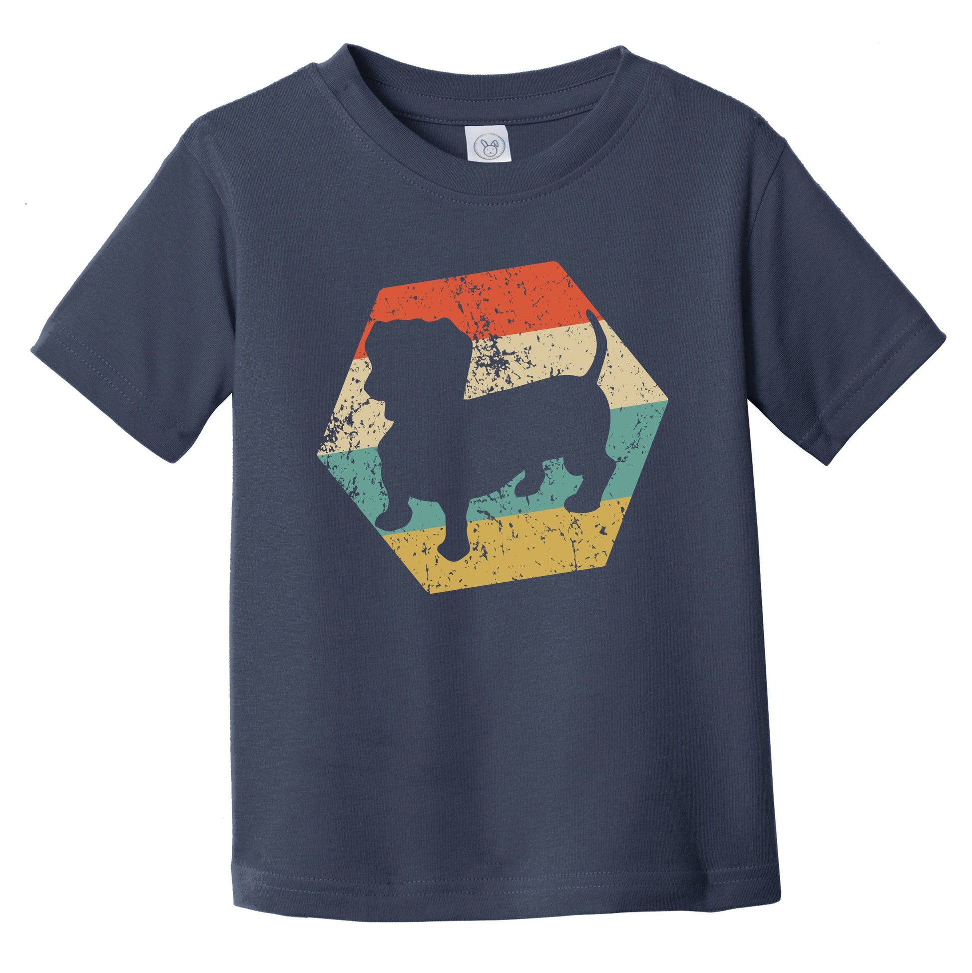 Dachshund Dog Breed Retro Distressed Hexagon Infant Toddler T-Shirt