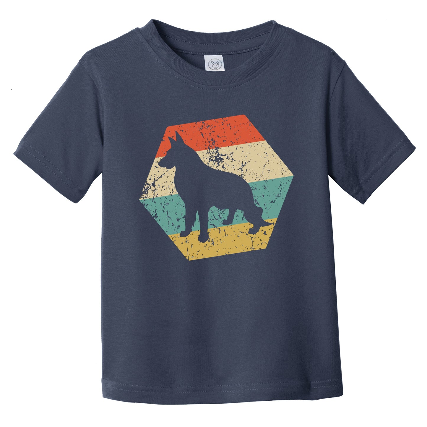 German Shepherd Dog Breed Retro Distressed Hexagon Infant Toddler T-Shirt
