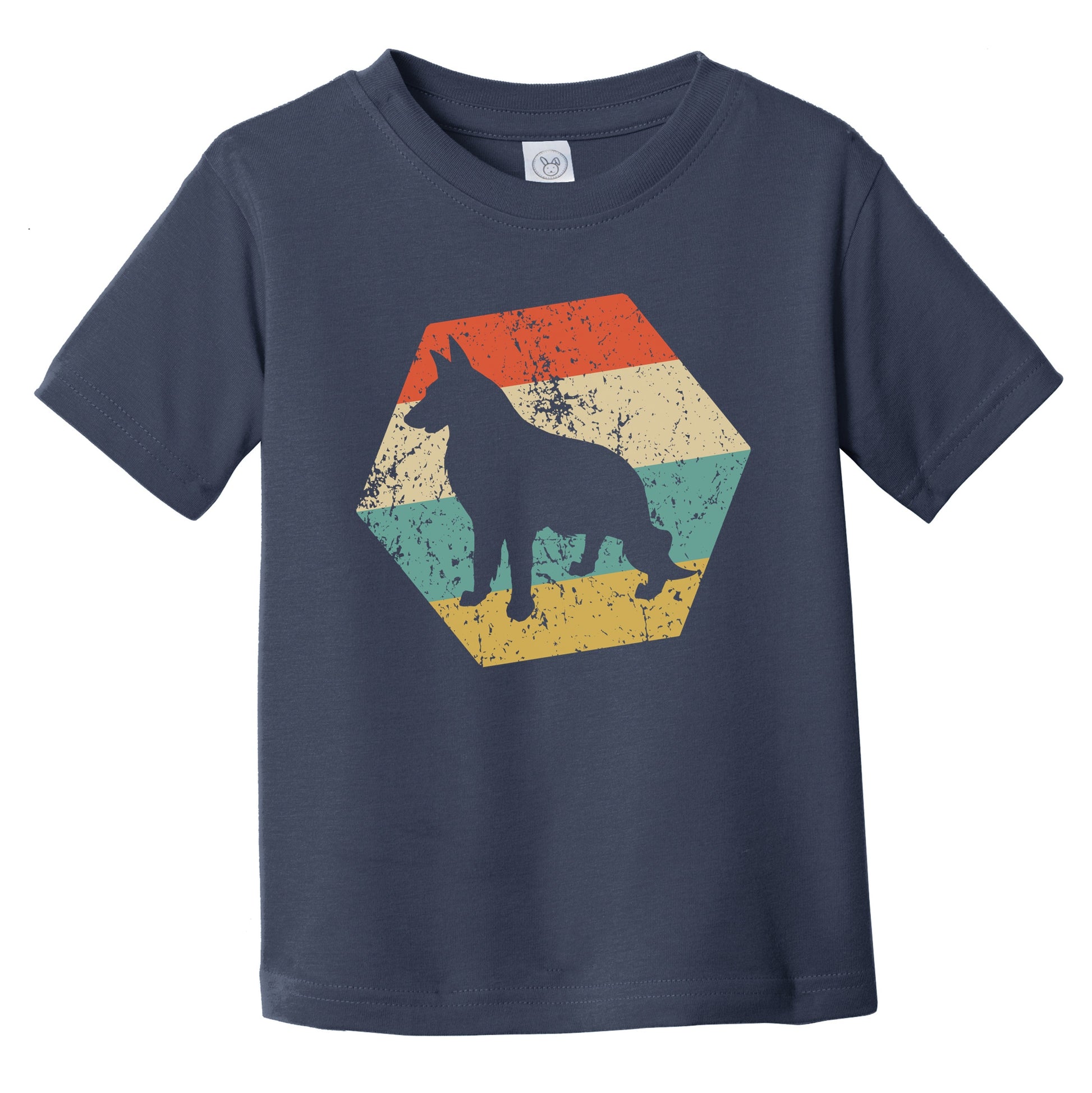 German Shepherd Dog Breed Retro Distressed Hexagon Infant Toddler T-Shirt