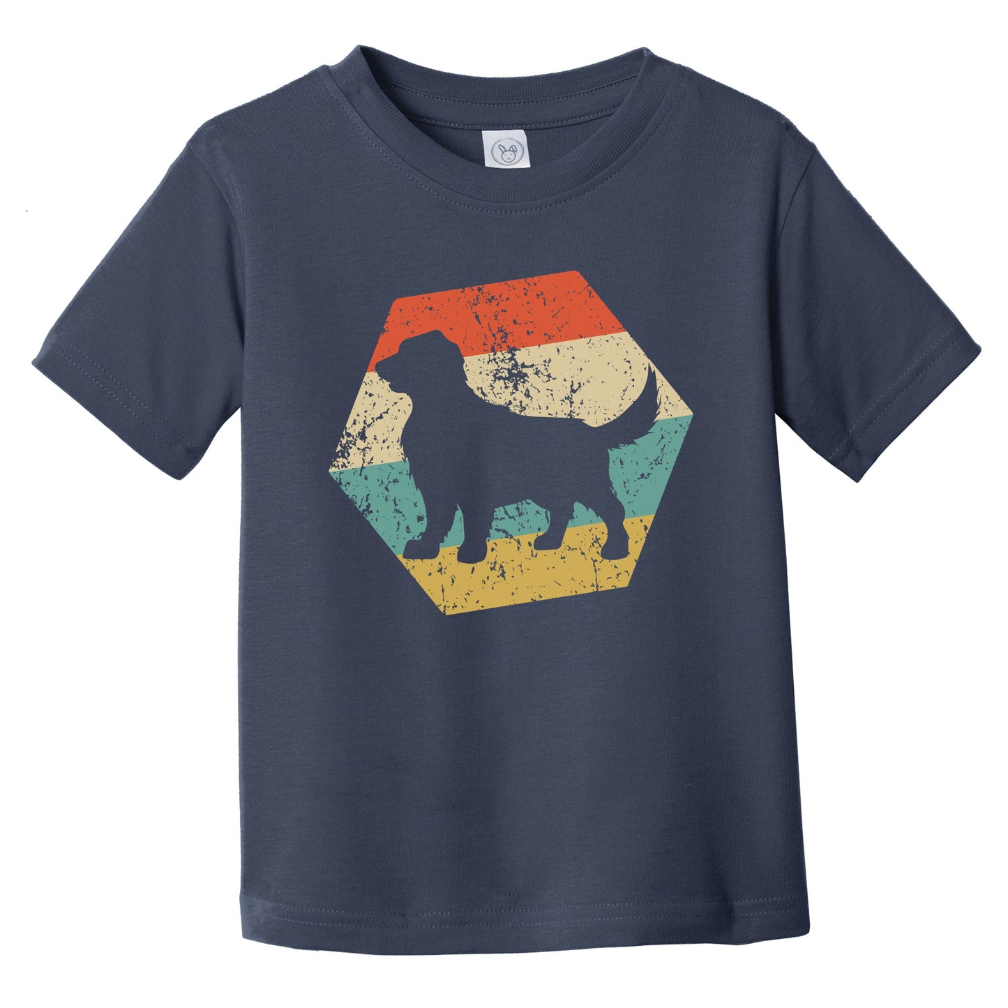 Golden Retriever Dog Breed Retro Distressed Hexagon Infant Toddler T-Shirt