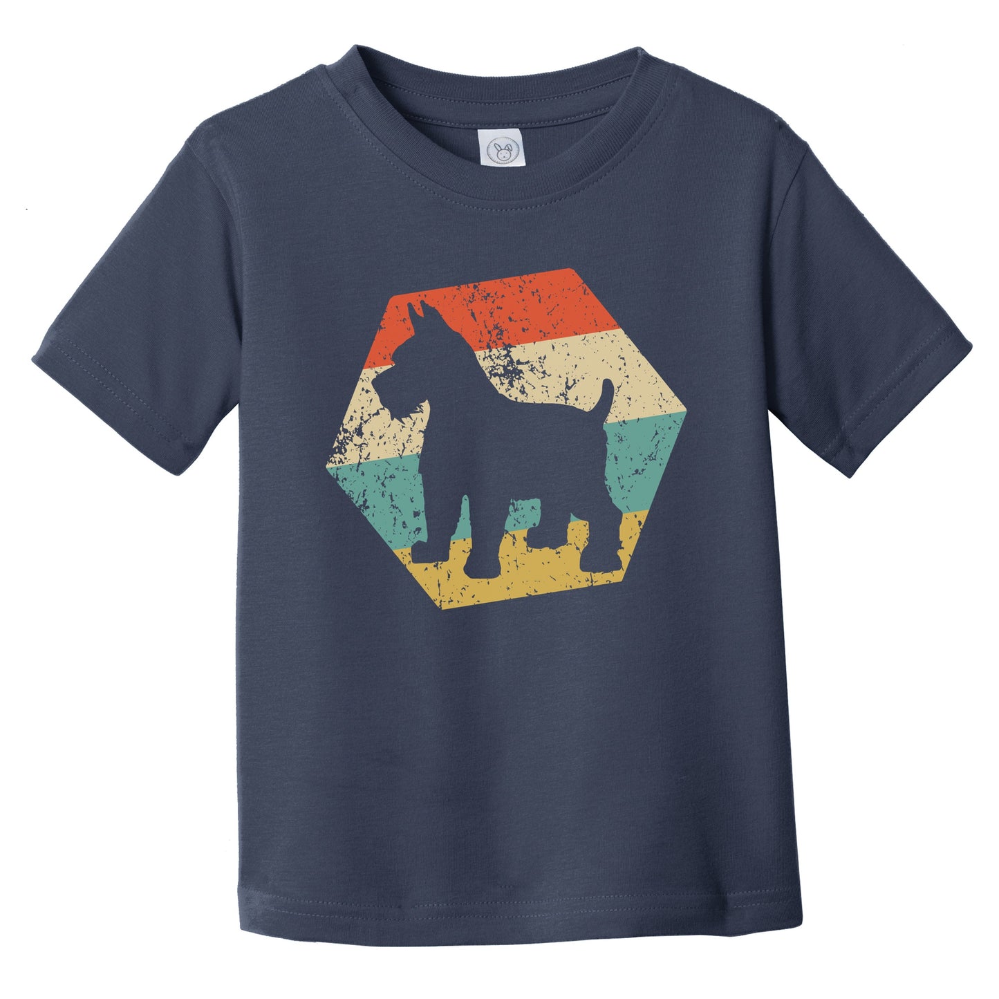 Schnauzer Dog Breed Retro Distressed Hexagon Infant Toddler T-Shirt