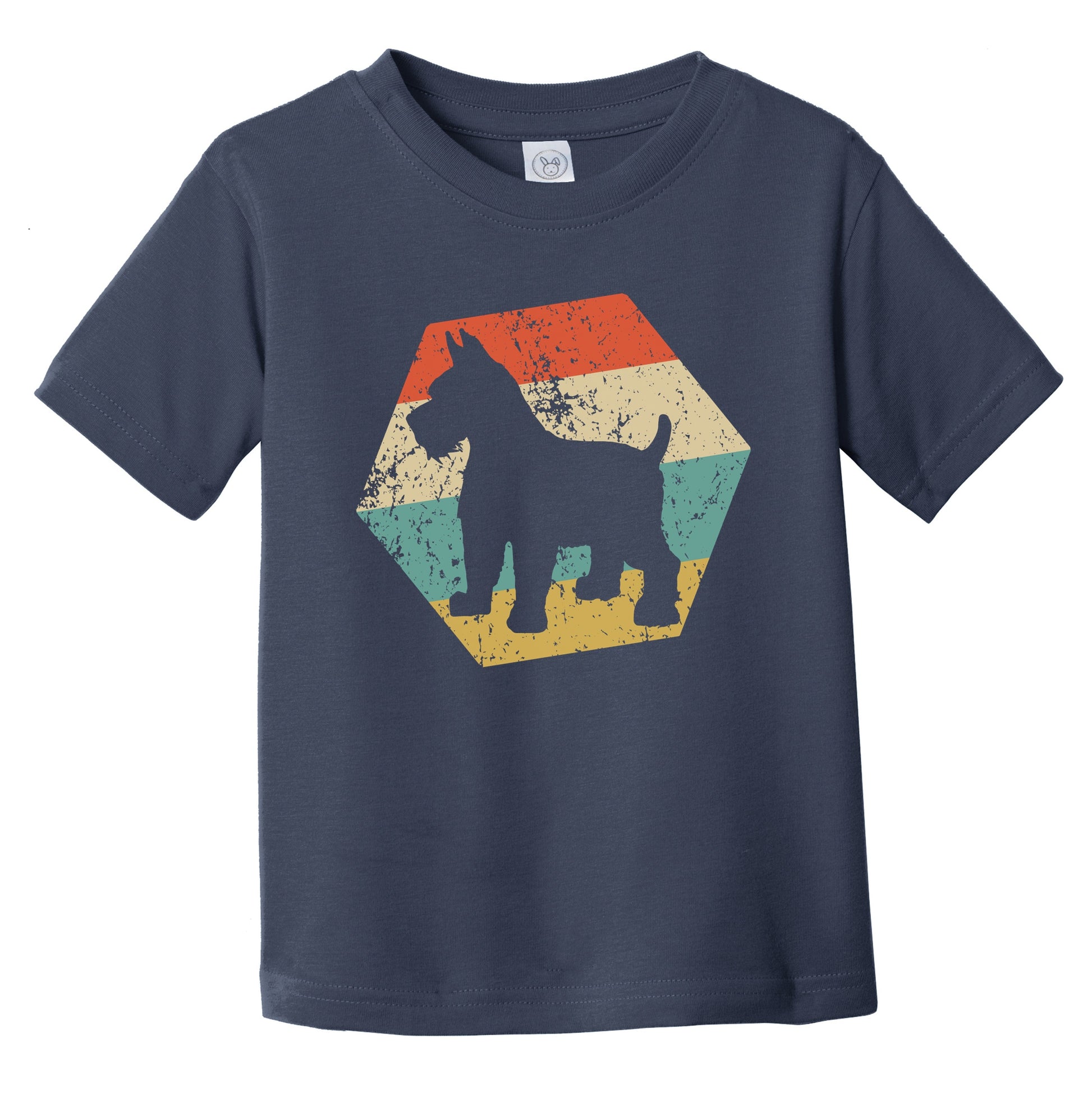 Schnauzer Dog Breed Retro Distressed Hexagon Infant Toddler T-Shirt