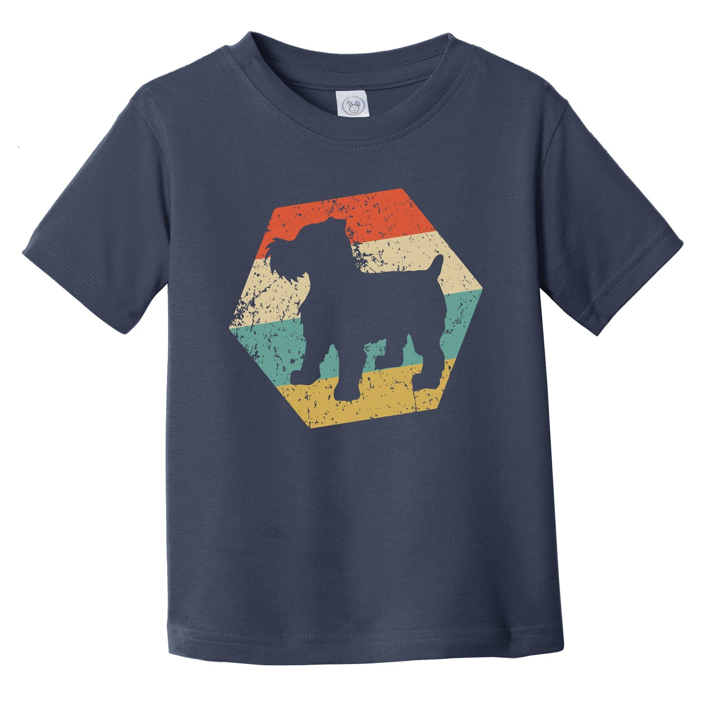 Brussels Griffon Dog Breed Retro Distressed Hexagon Infant Toddler T-Shirt