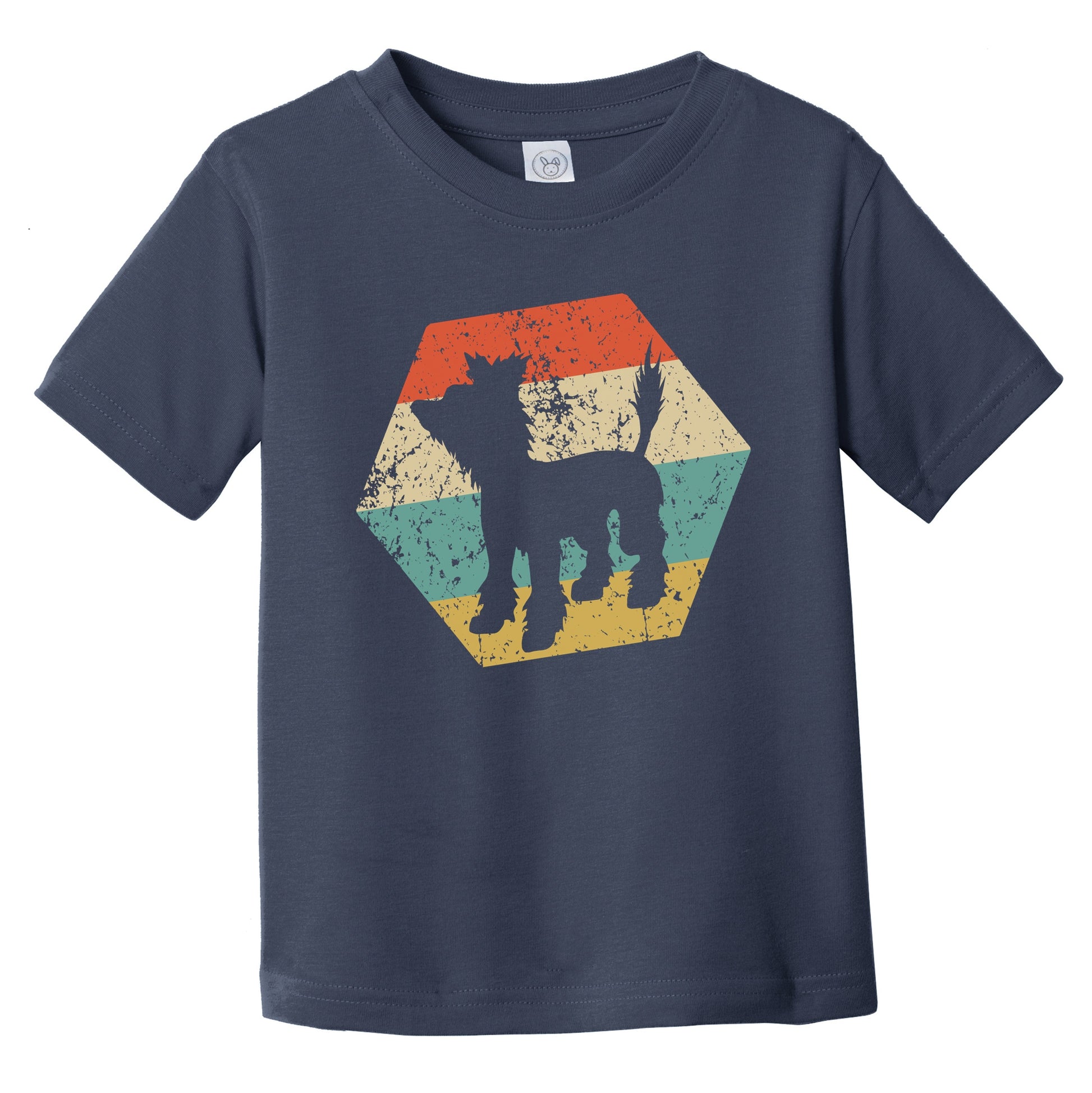 Chinese Crested Dog Breed Retro Distressed Hexagon Infant Toddler T-Shirt