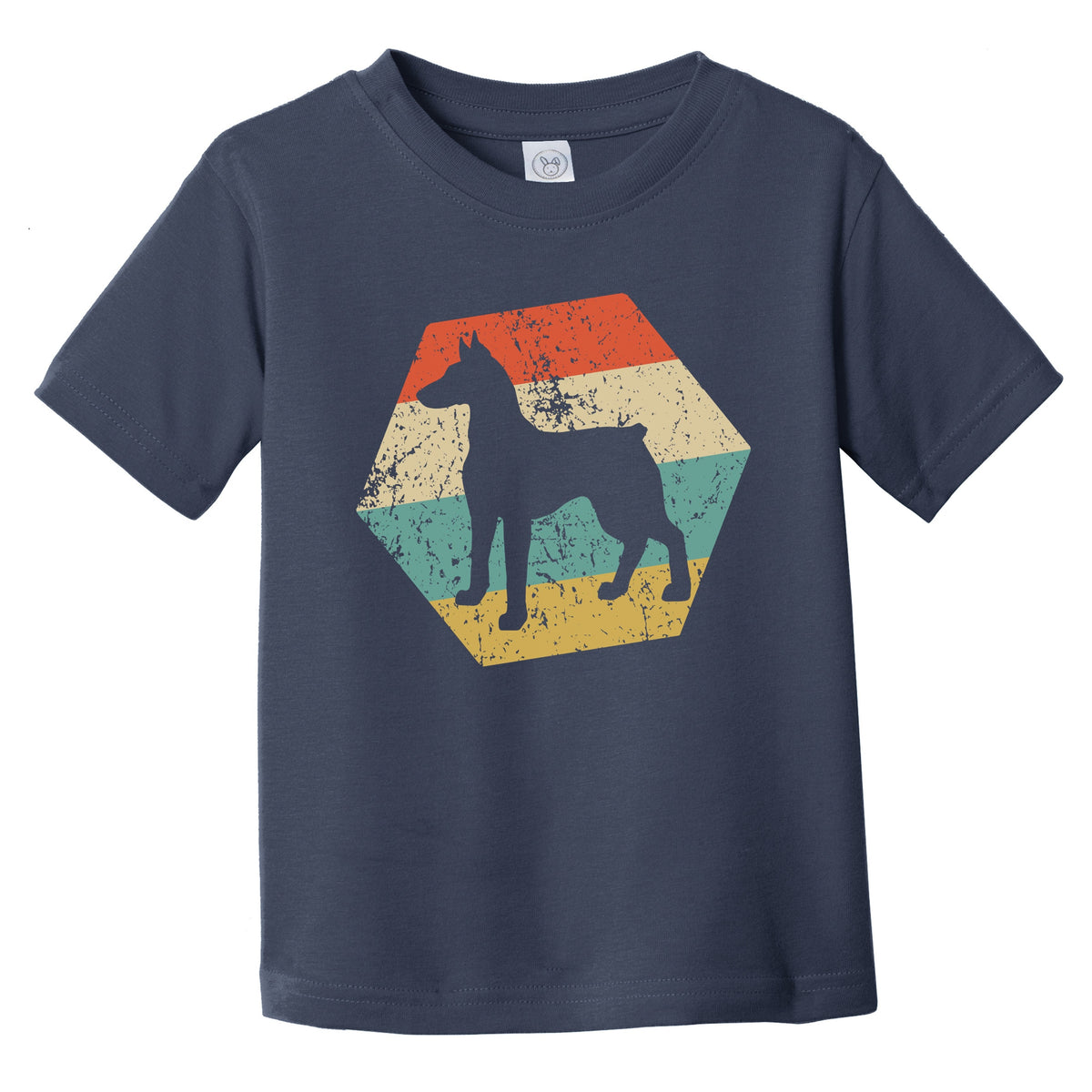 Doberman Dog Breed Retro Distressed Hexagon Infant Toddler T-Shirt