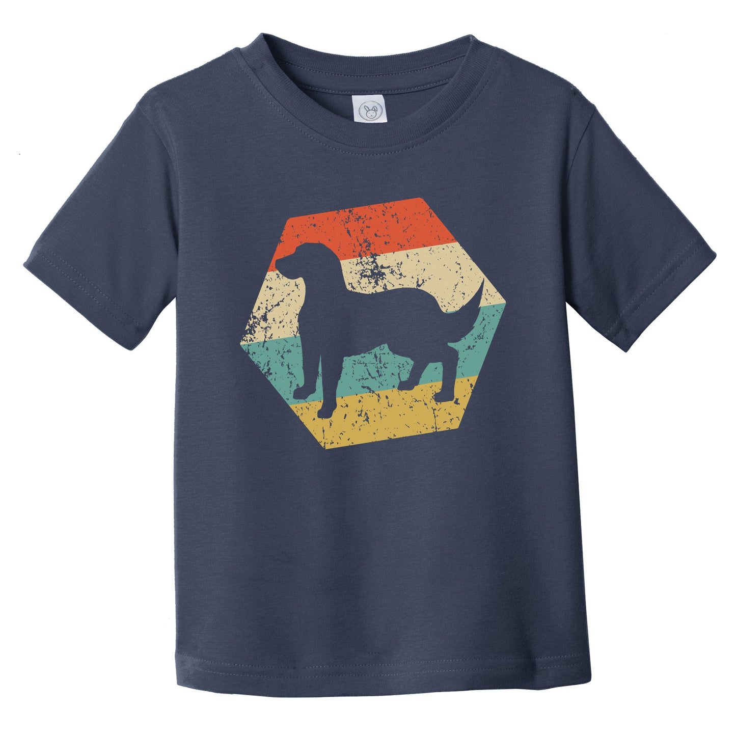 Flattie Dog Breed Retro Distressed Hexagon Infant Toddler T-Shirt