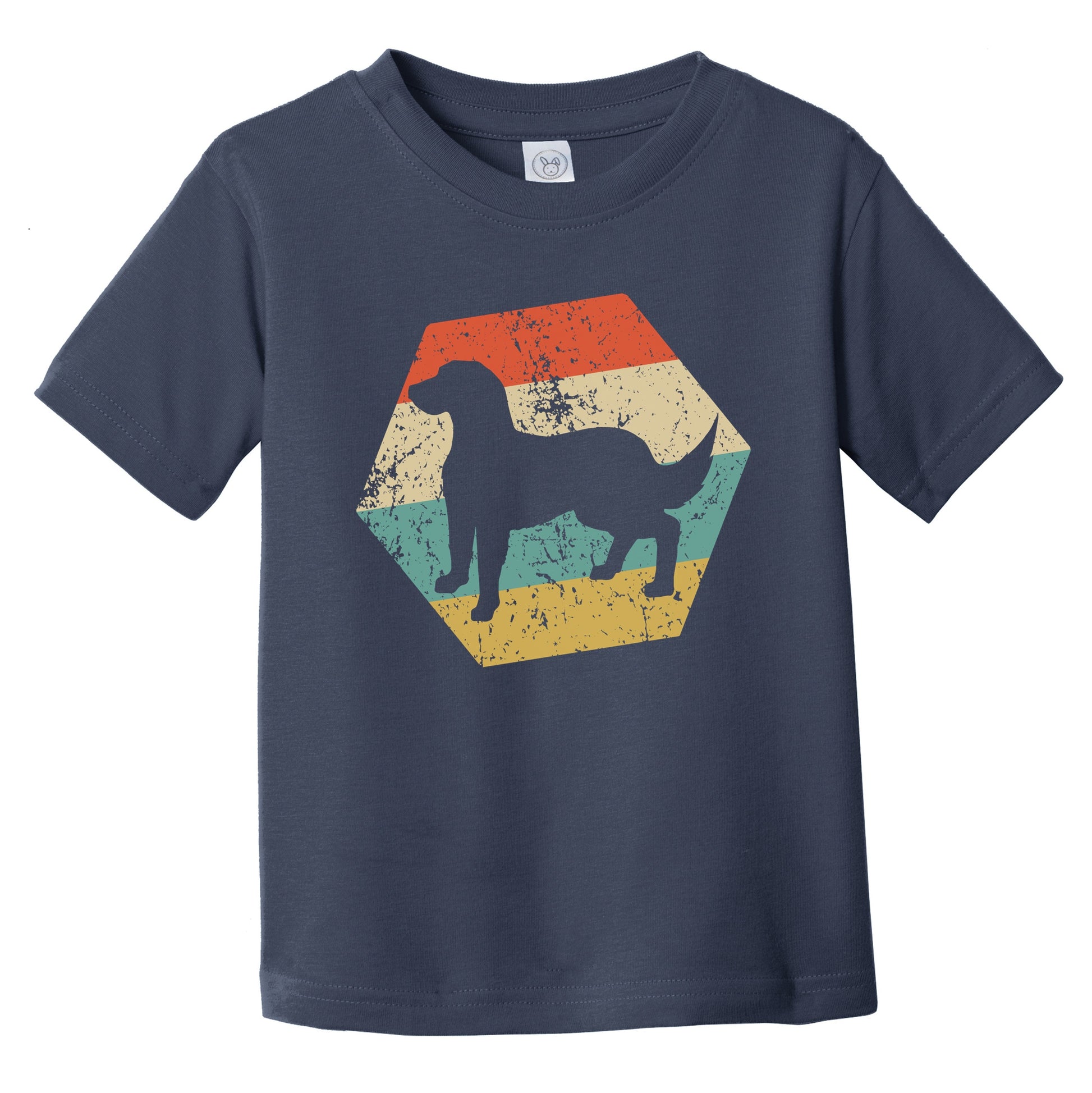 Flattie Dog Breed Retro Distressed Hexagon Infant Toddler T-Shirt