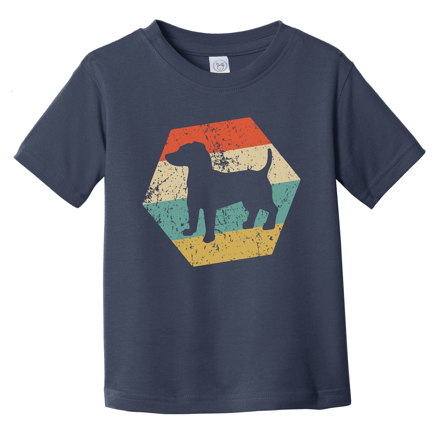Jack Russell Terrier Dog Breed Retro Distressed Hexagon Infant Toddler T-Shirt
