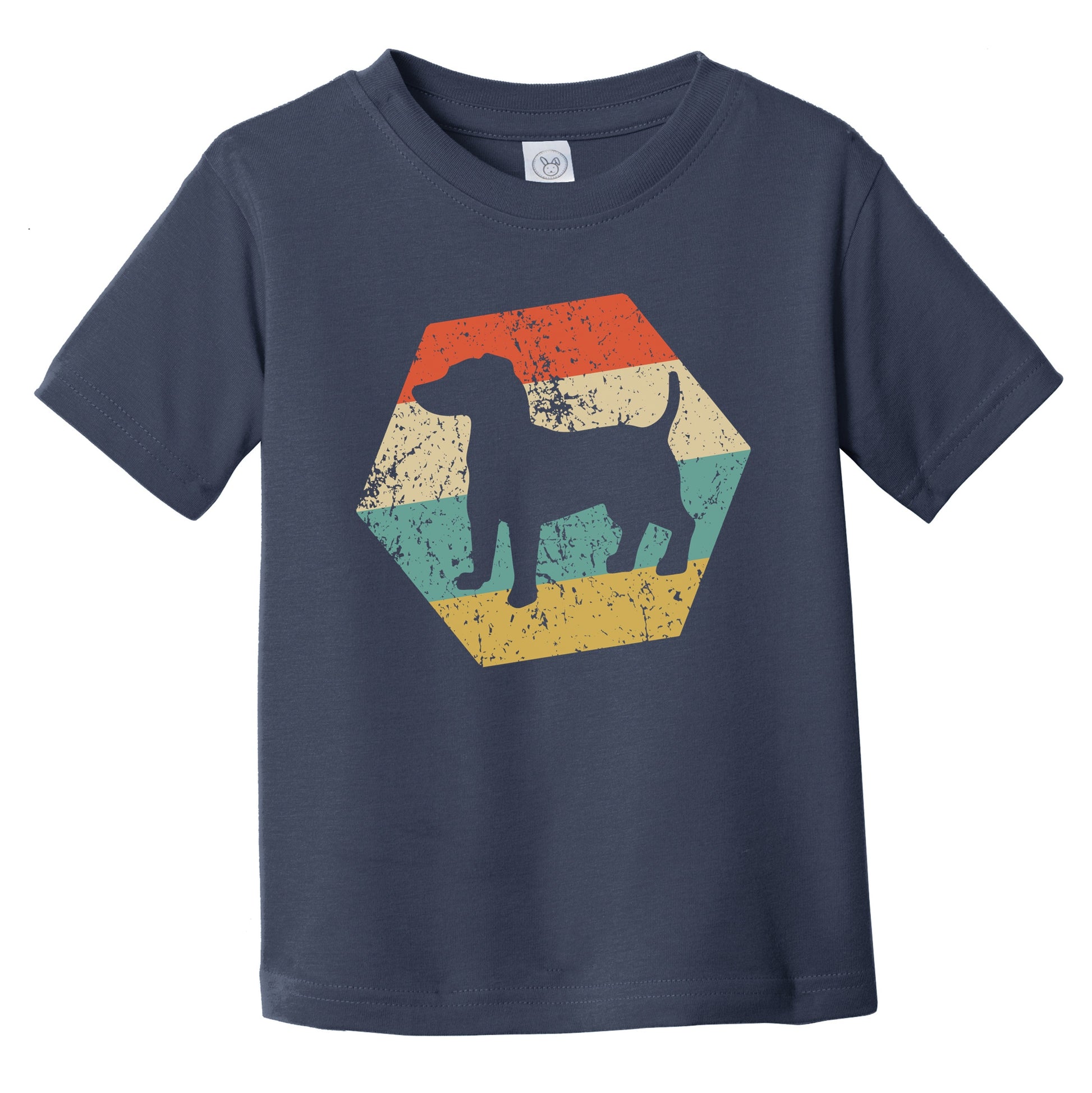 Jack Russell Terrier Dog Breed Retro Distressed Hexagon Infant Toddler T-Shirt