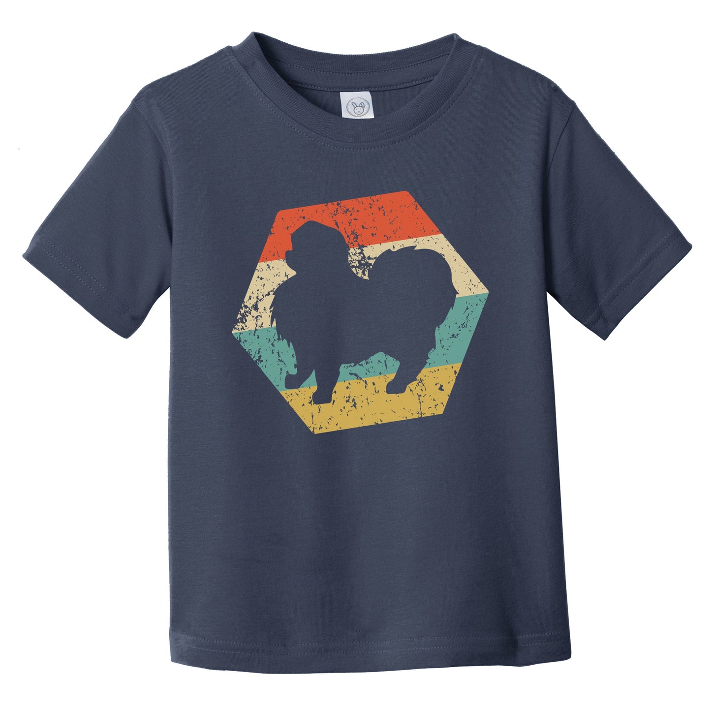 Japanese Chin Dog Breed Retro Distressed Hexagon Infant Toddler T-Shirt