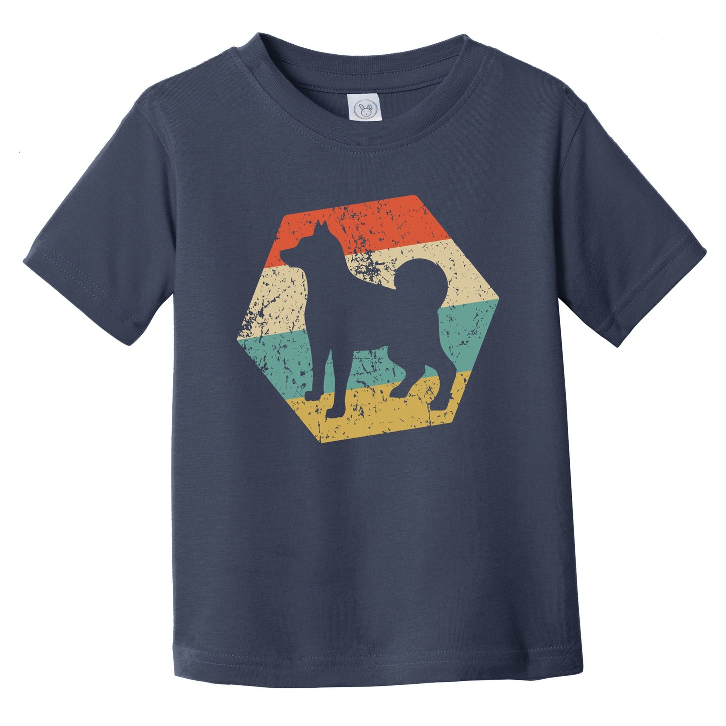 Norwegian Elkhound Dog Breed Retro Distressed Hexagon Infant Toddler T-Shirt