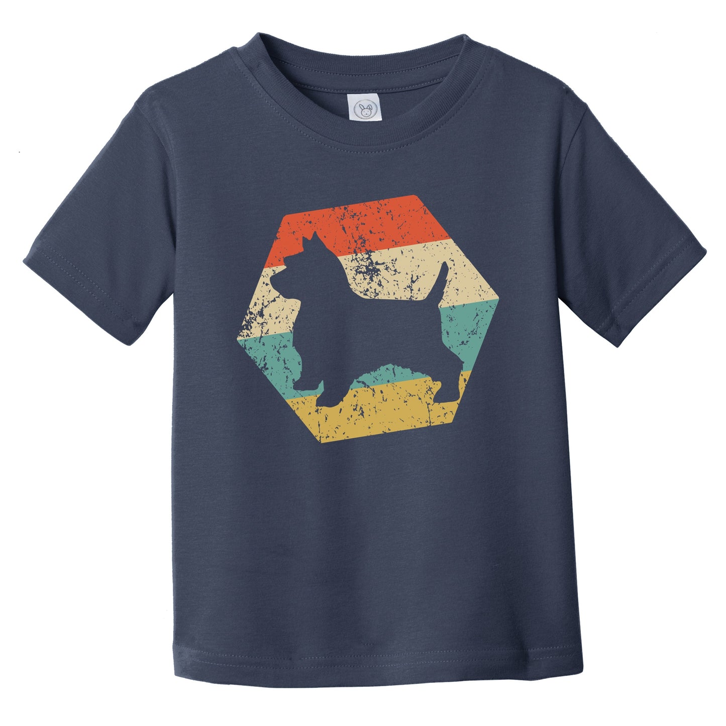 Norwich Terrier Dog Breed Retro Distressed Hexagon Infant Toddler T-Shirt