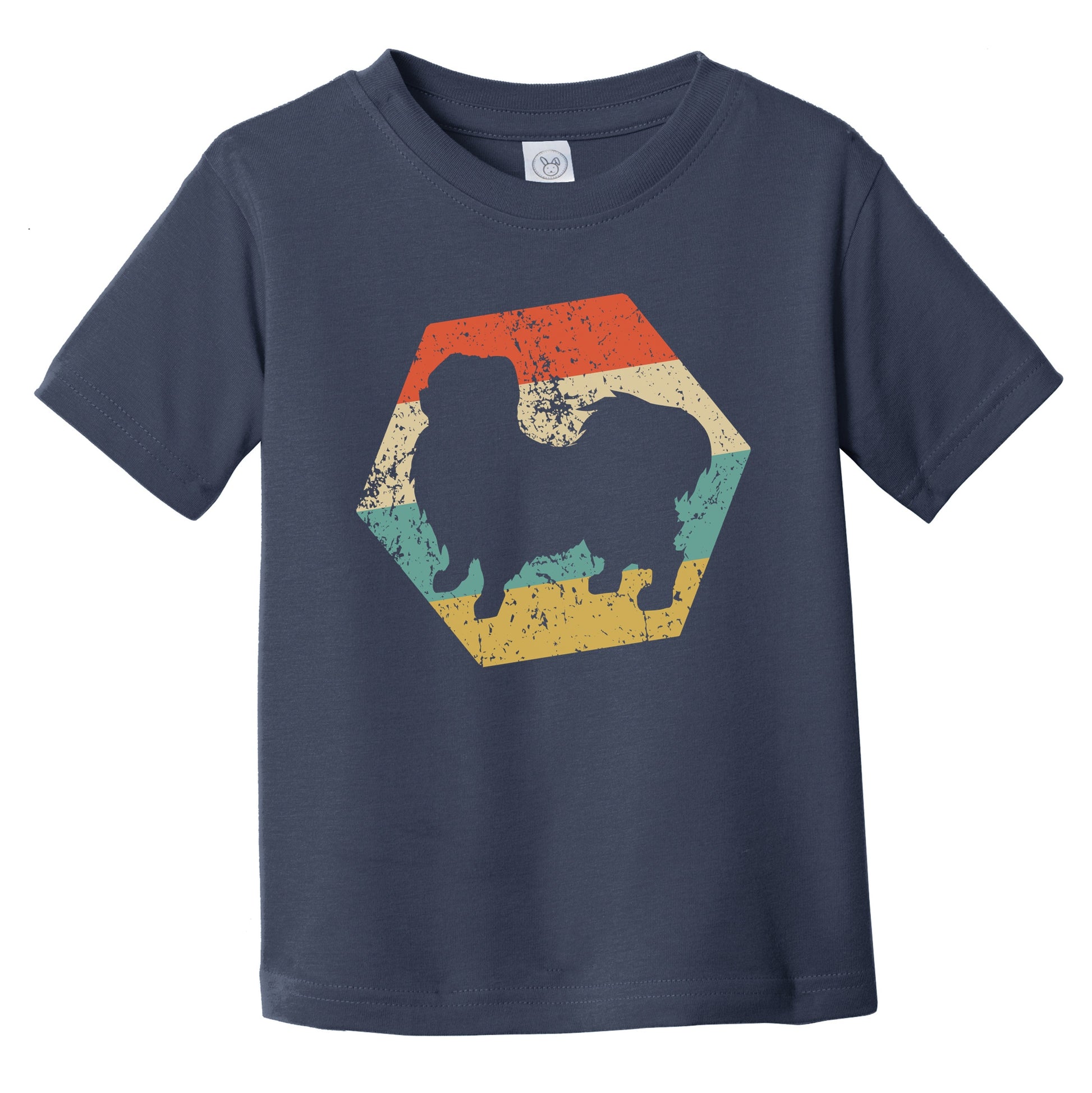 Pekingese Dog Breed Retro Distressed Hexagon Infant Toddler T-Shirt