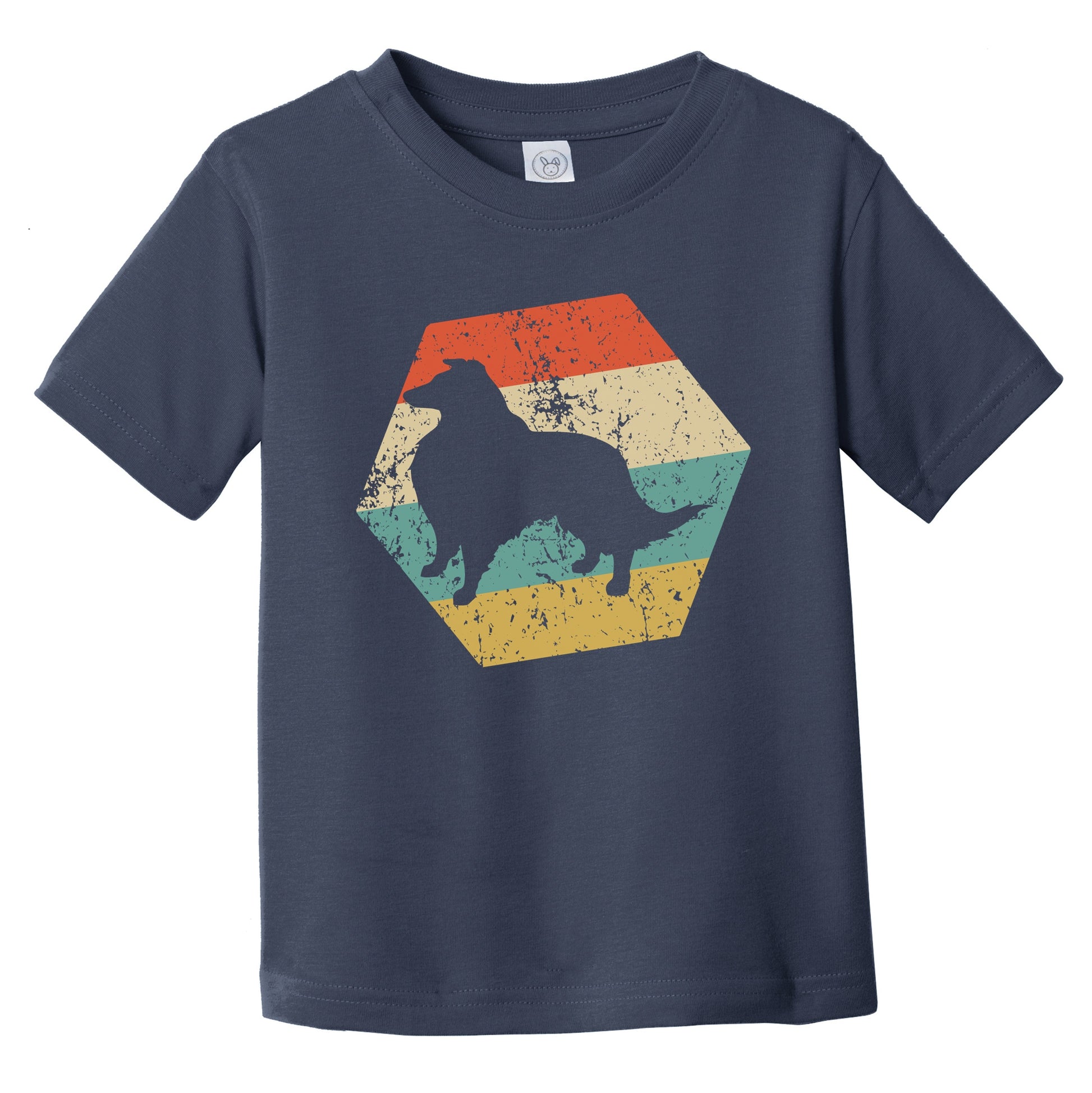 Shetland Sheepdog Dog Breed Retro Distressed Hexagon Infant Toddler T-Shirt