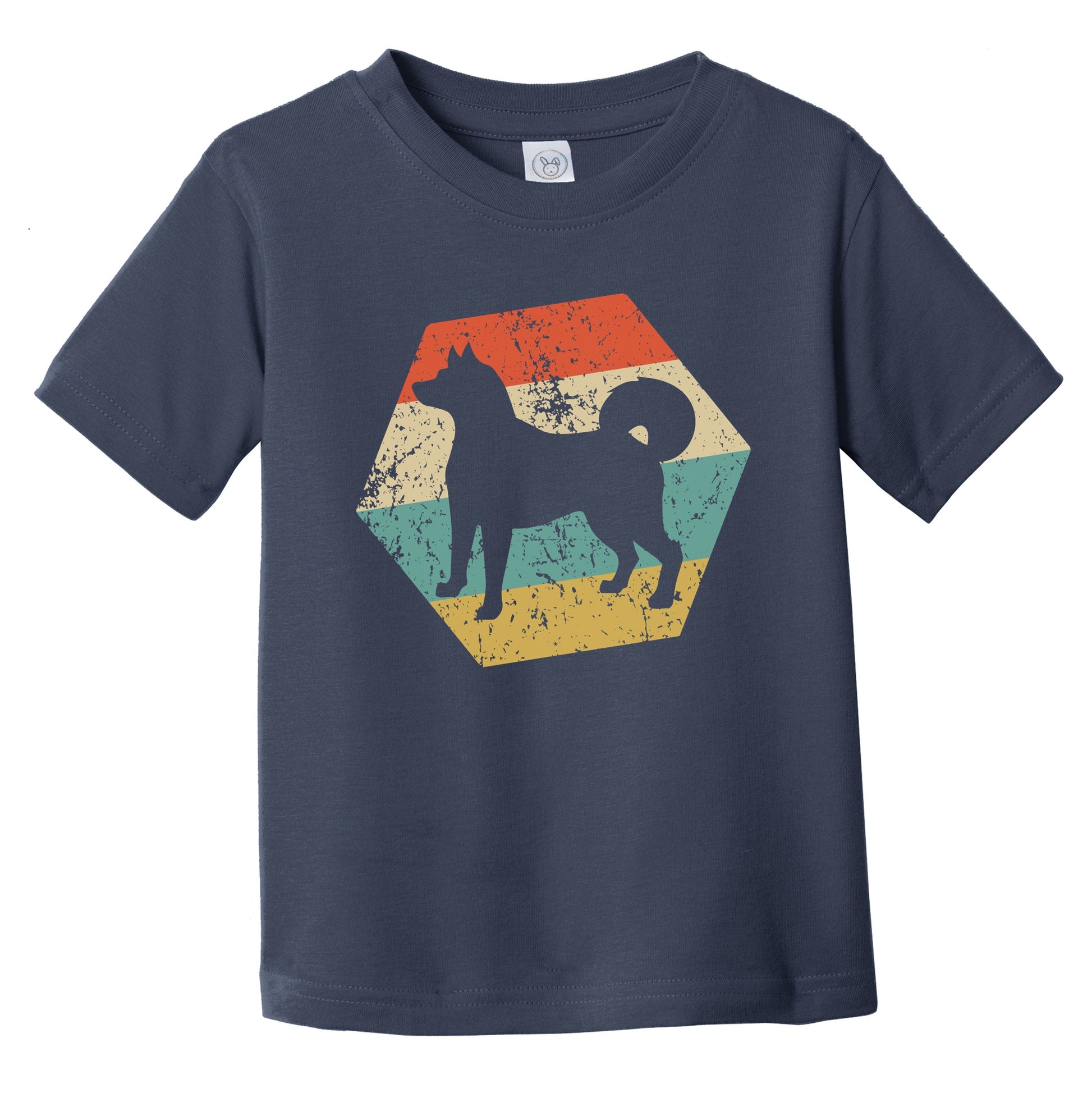 Shiba Inu Dog Breed Retro Distressed Hexagon Infant Toddler T-Shirt
