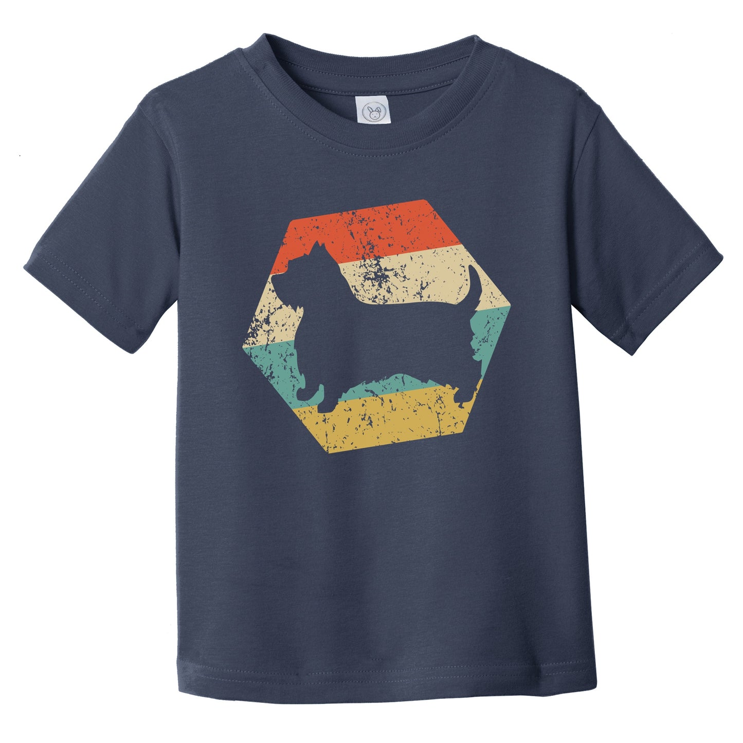 Silky Terrier Dog Breed Retro Distressed Hexagon Infant Toddler T-Shirt