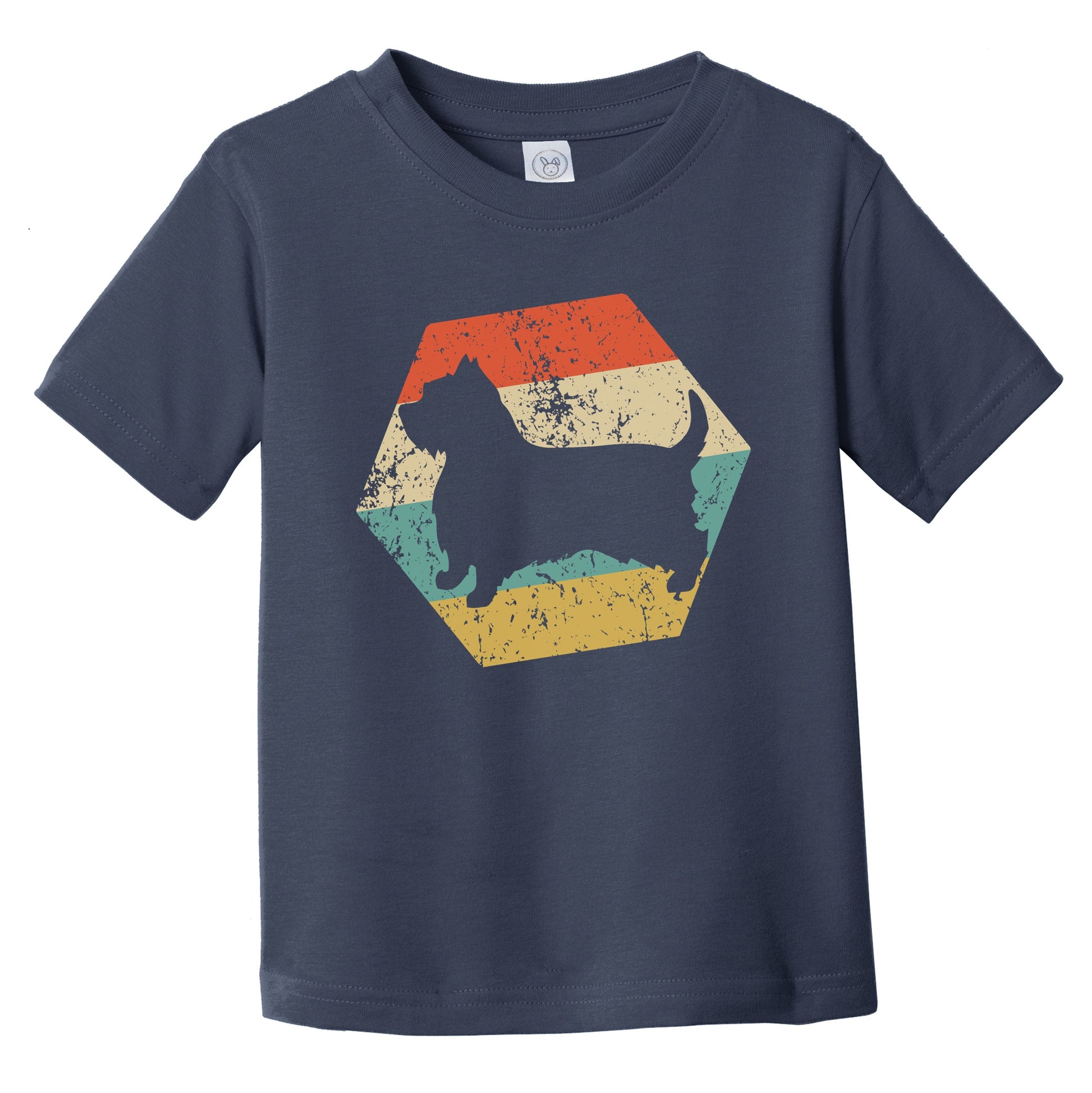 Silky Terrier Dog Breed Retro Distressed Hexagon Infant Toddler T-Shirt