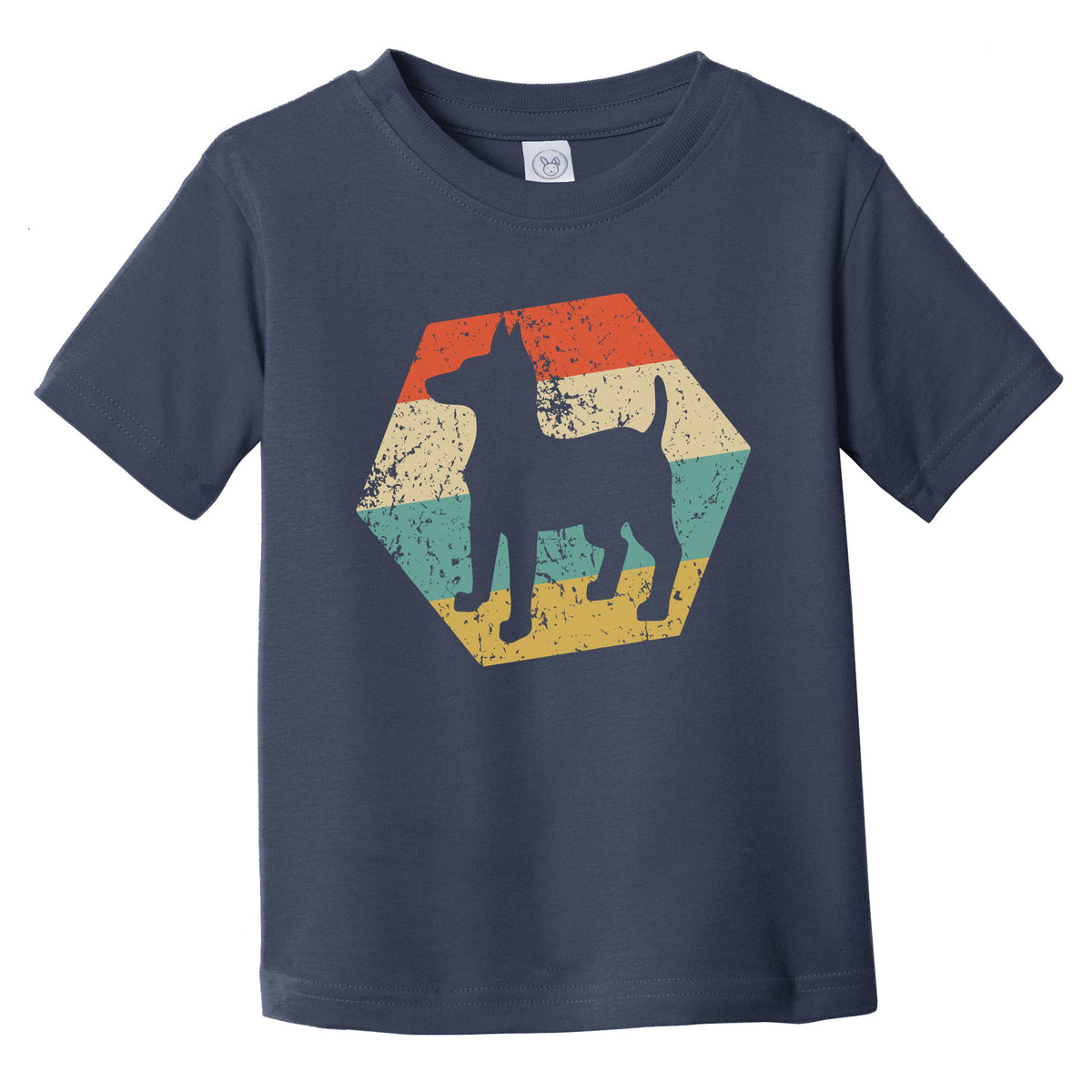 Toy Fox Terrier Dog Breed Retro Distressed Hexagon Infant Toddler T-Shirt