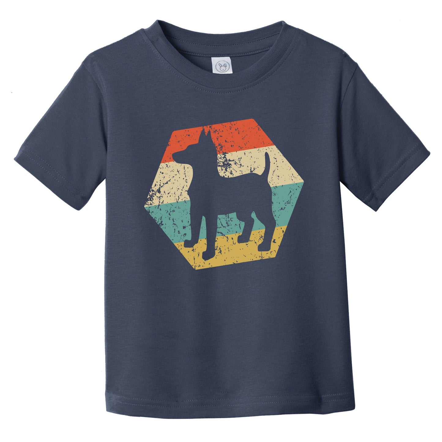 Toy Fox Terrier Dog Breed Retro Distressed Hexagon Infant Toddler T-Shirt