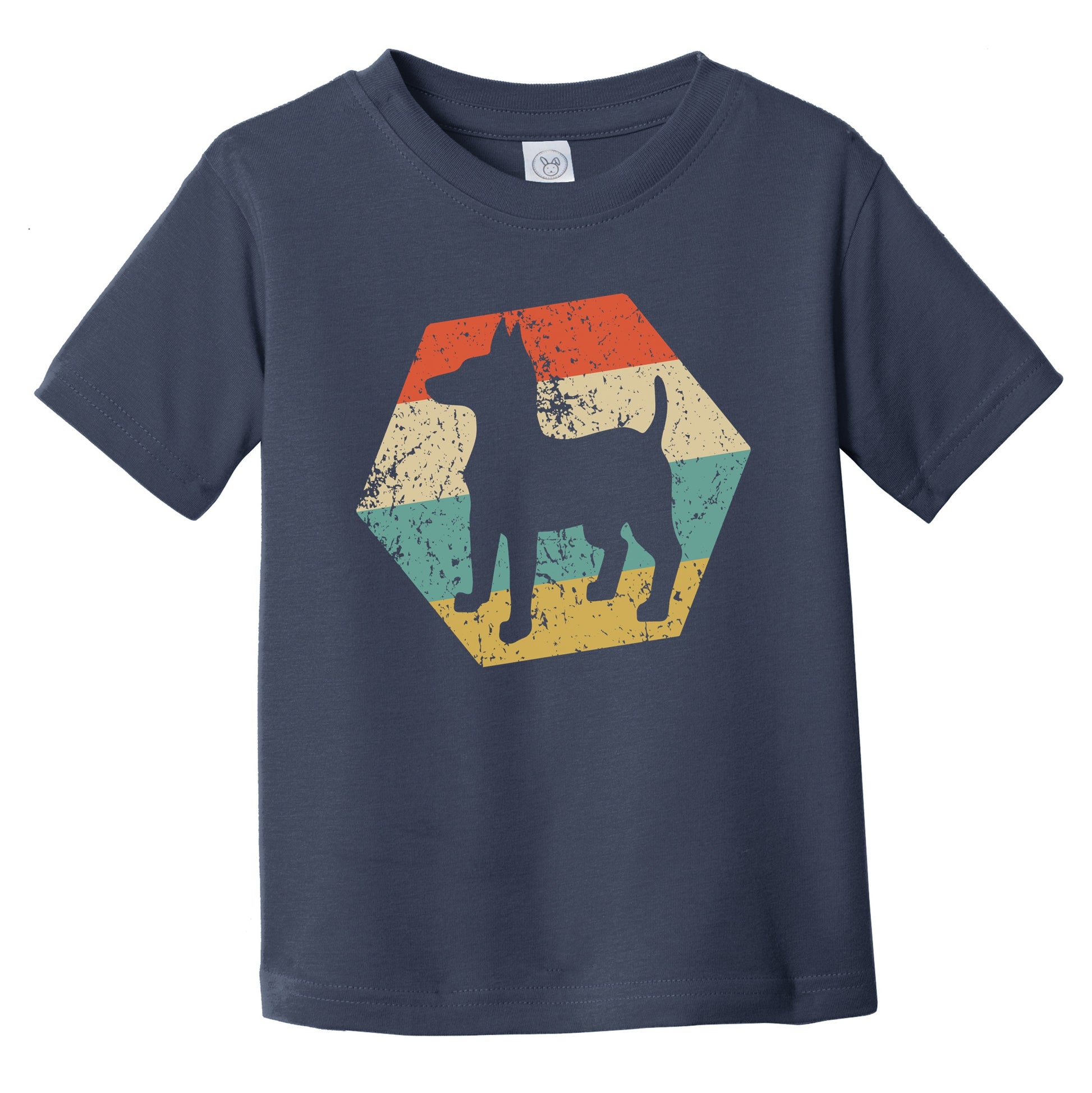 Toy Fox Terrier Dog Breed Retro Distressed Hexagon Infant Toddler T-Shirt