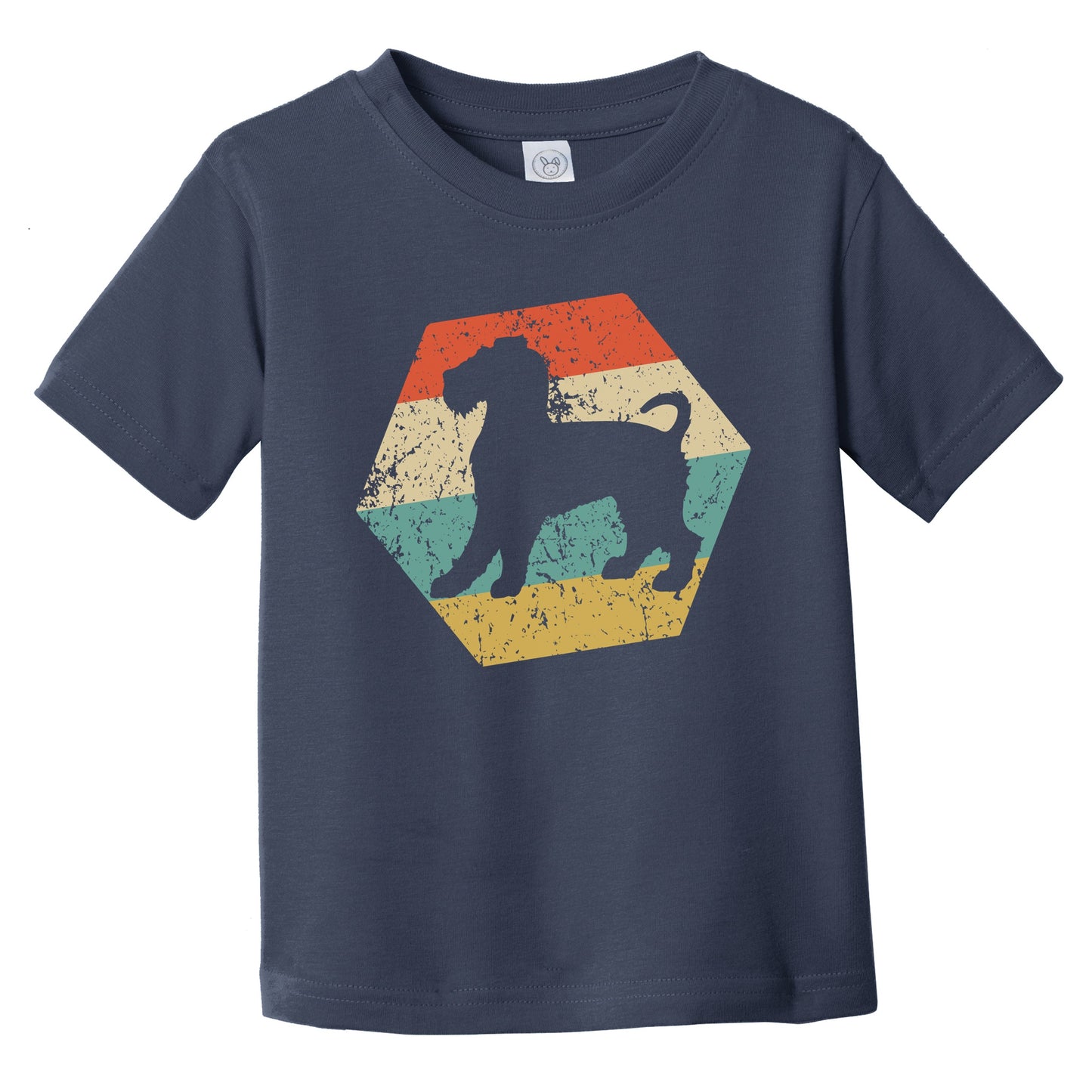 Wire Fox Terrier Dog Breed Retro Distressed Hexagon Infant Toddler T-Shirt