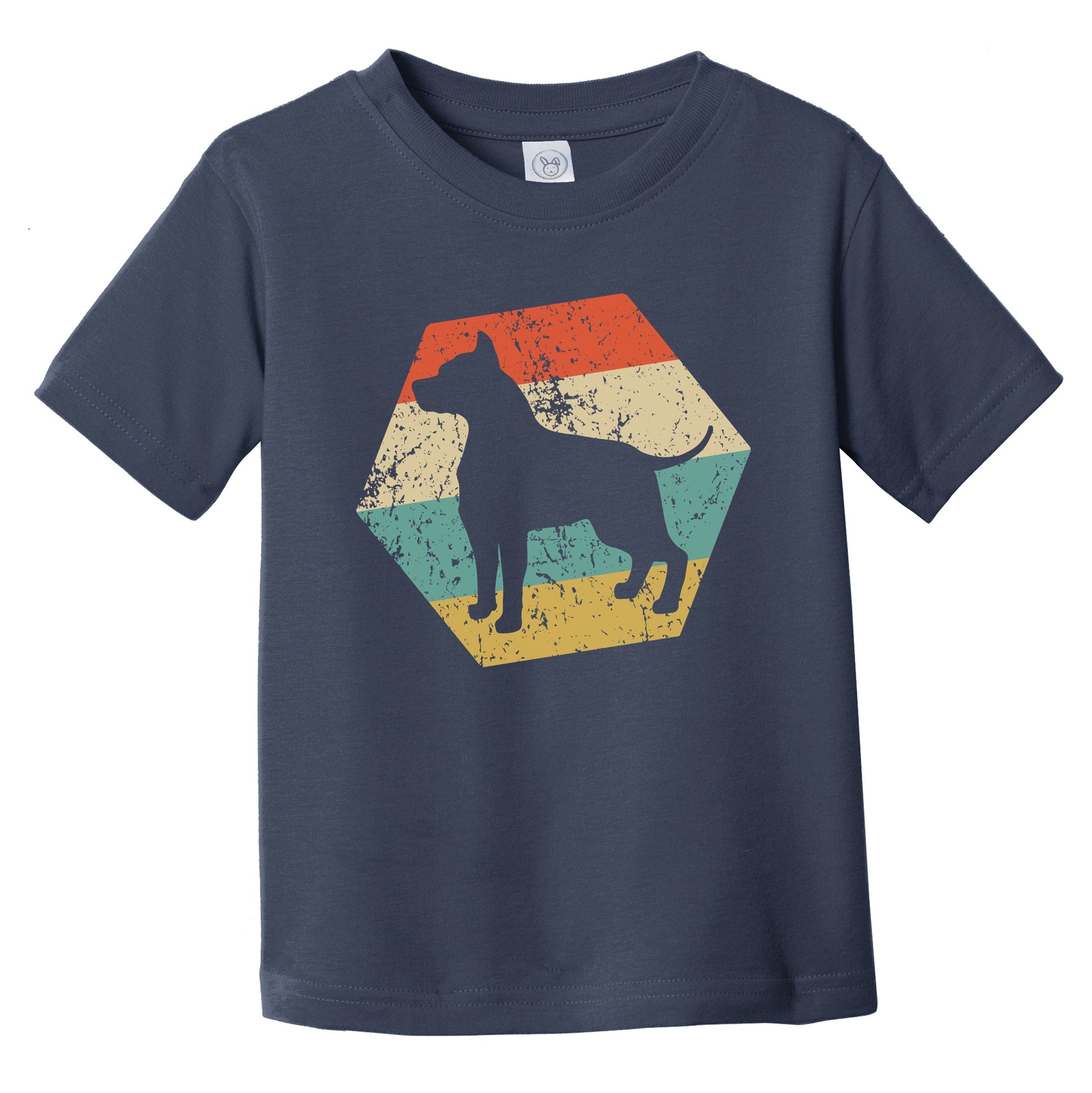 AmStaff Dog Breed Retro Distressed Hexagon Infant Toddler T-Shirt