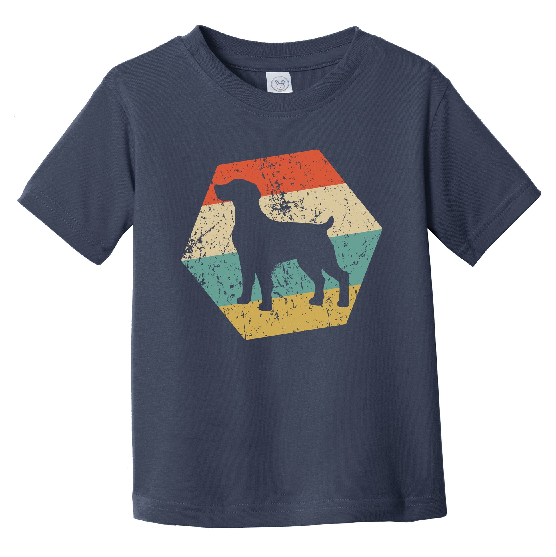 Brittany Spaniel Dog Breed Retro Distressed Hexagon Infant Toddler T-Shirt